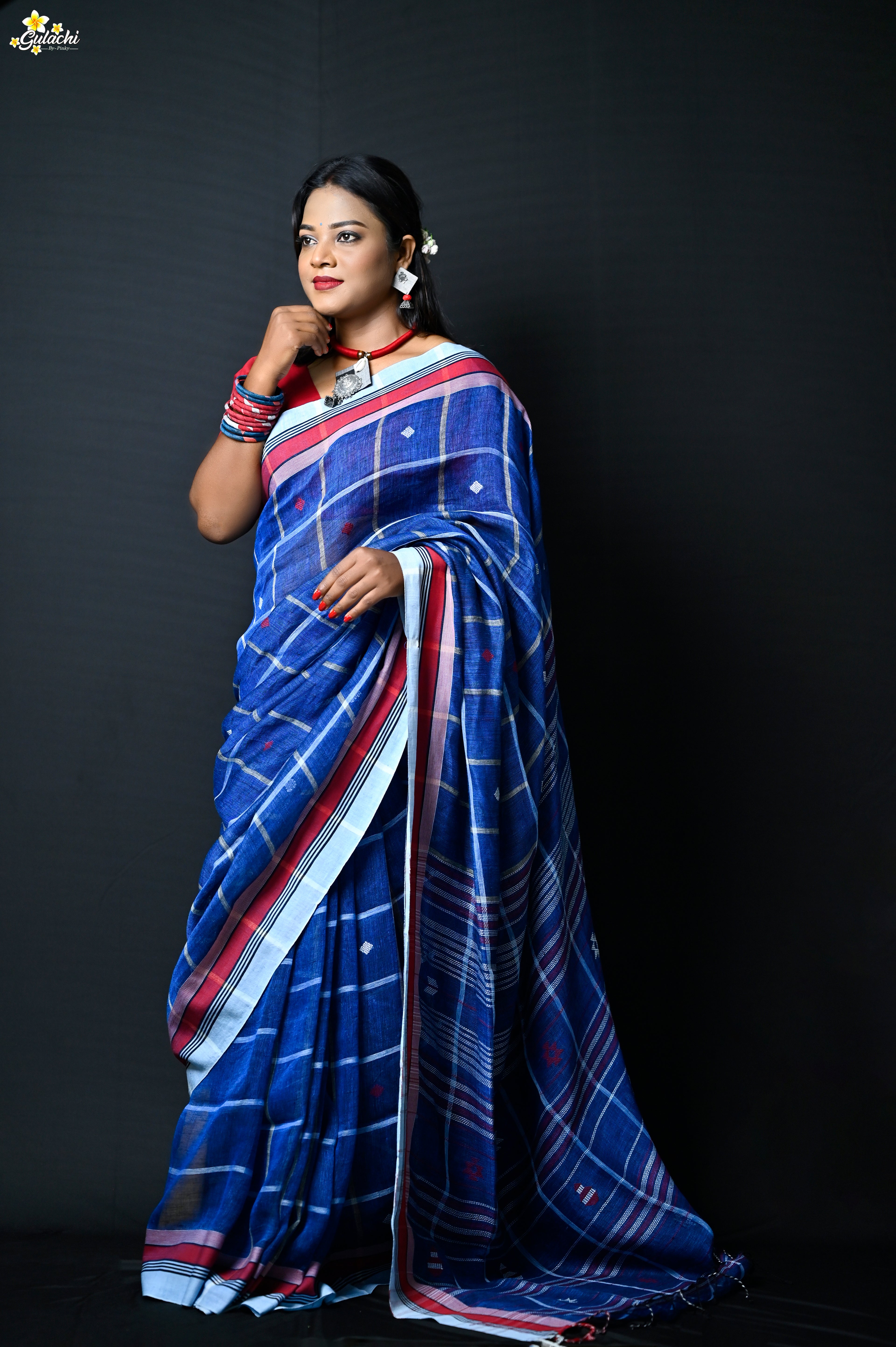 Linen Jhal Saree