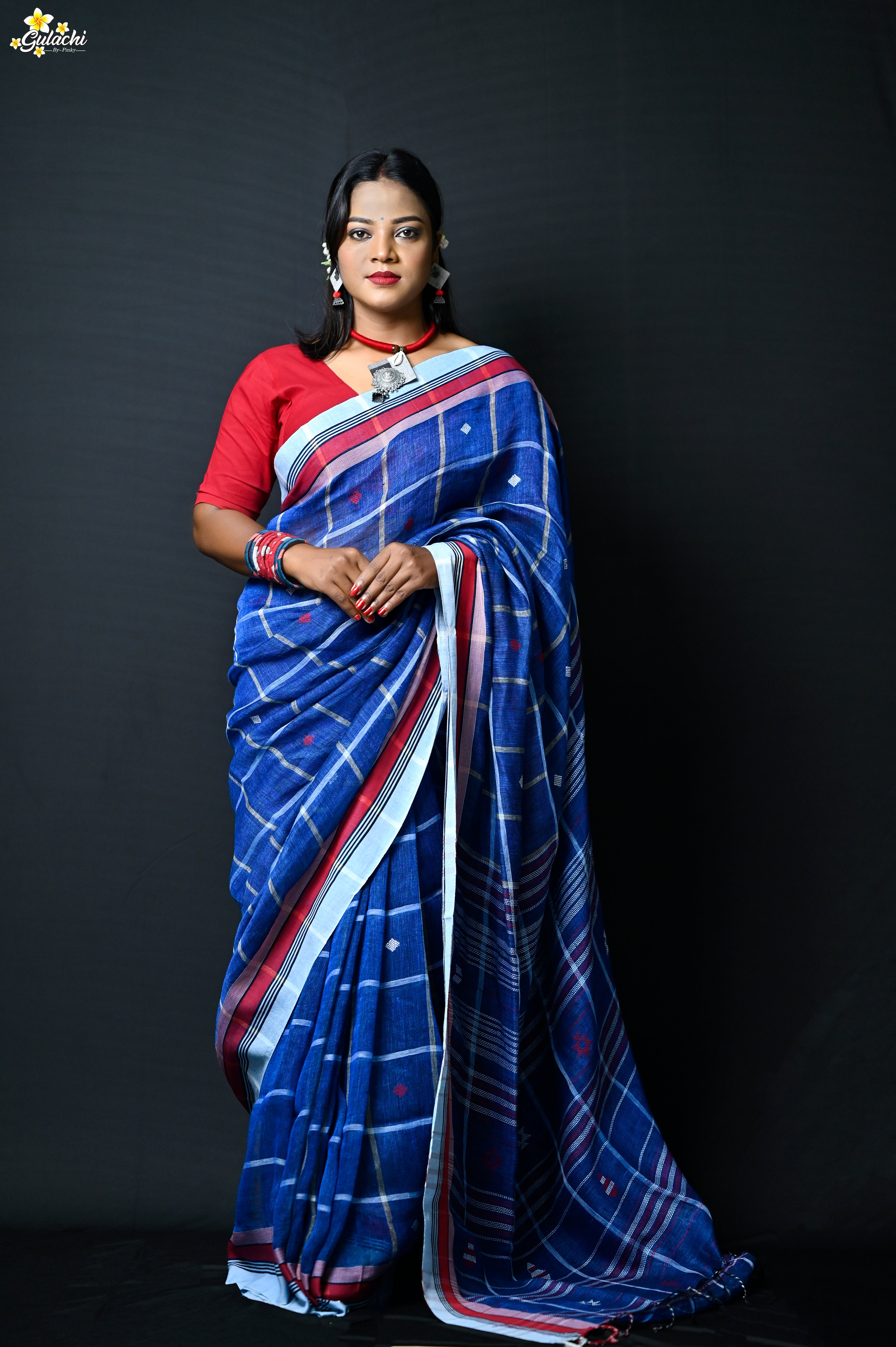 Linen Jhal Saree