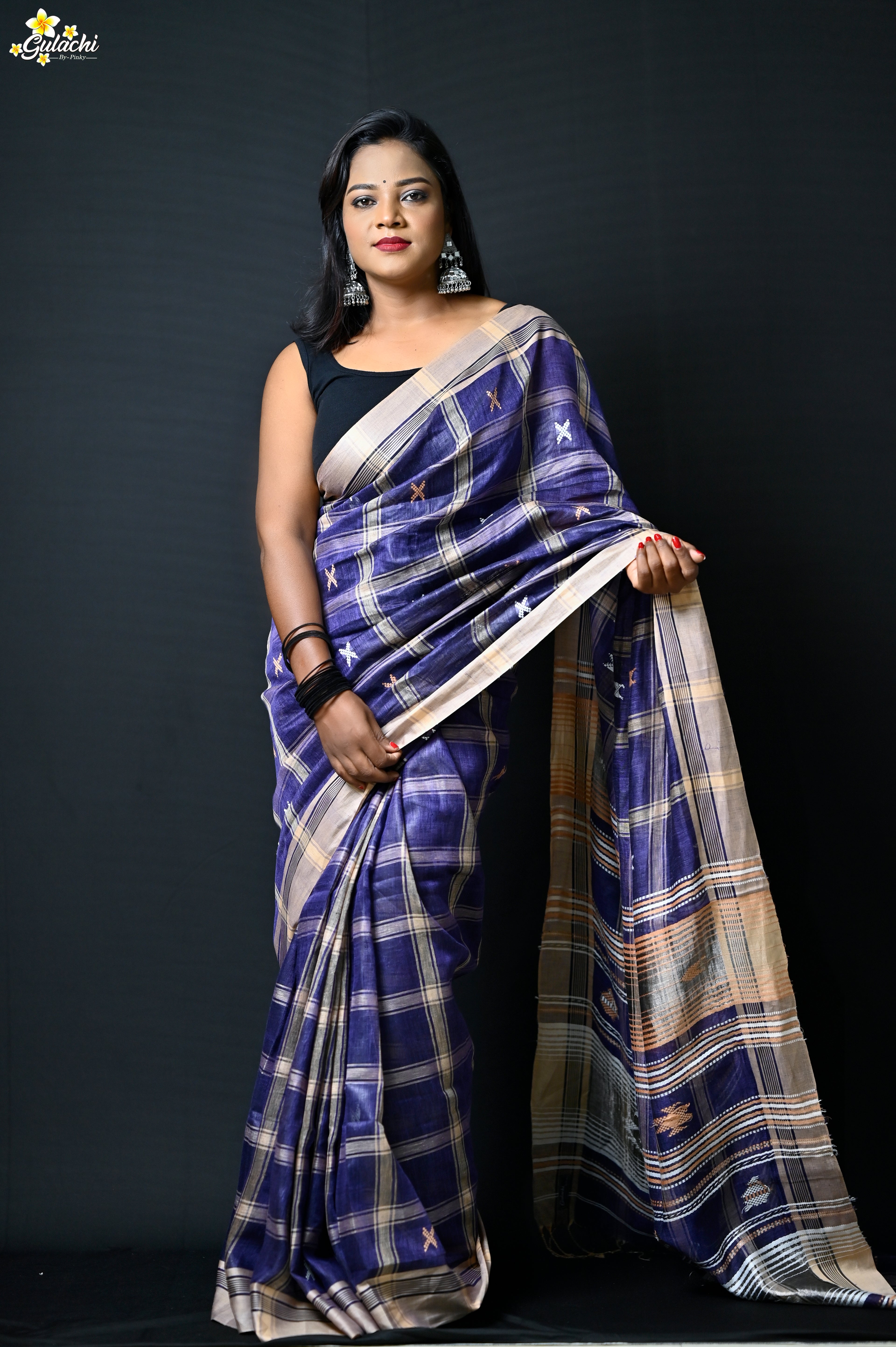 Linen Jhal Saree