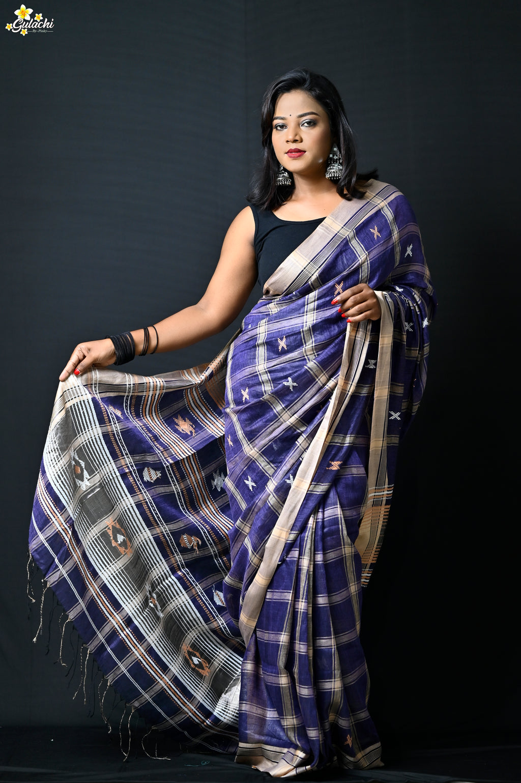 Linen Jhal Saree