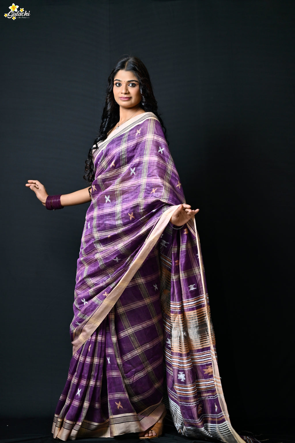 Linen Jhal Saree