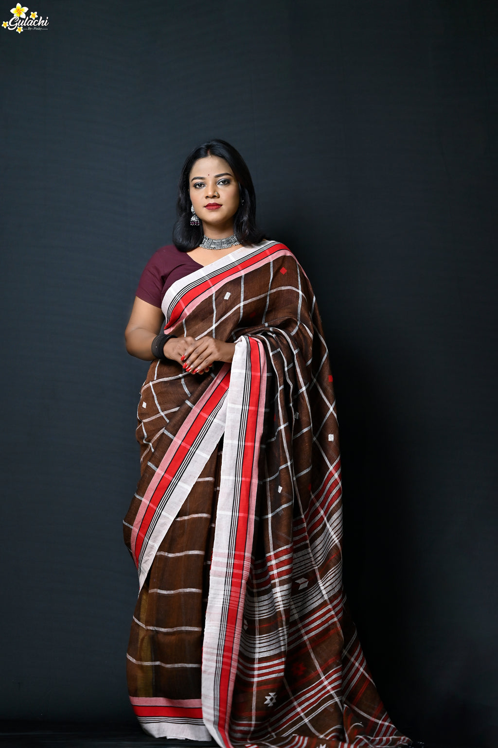 Linen Jhal Saree