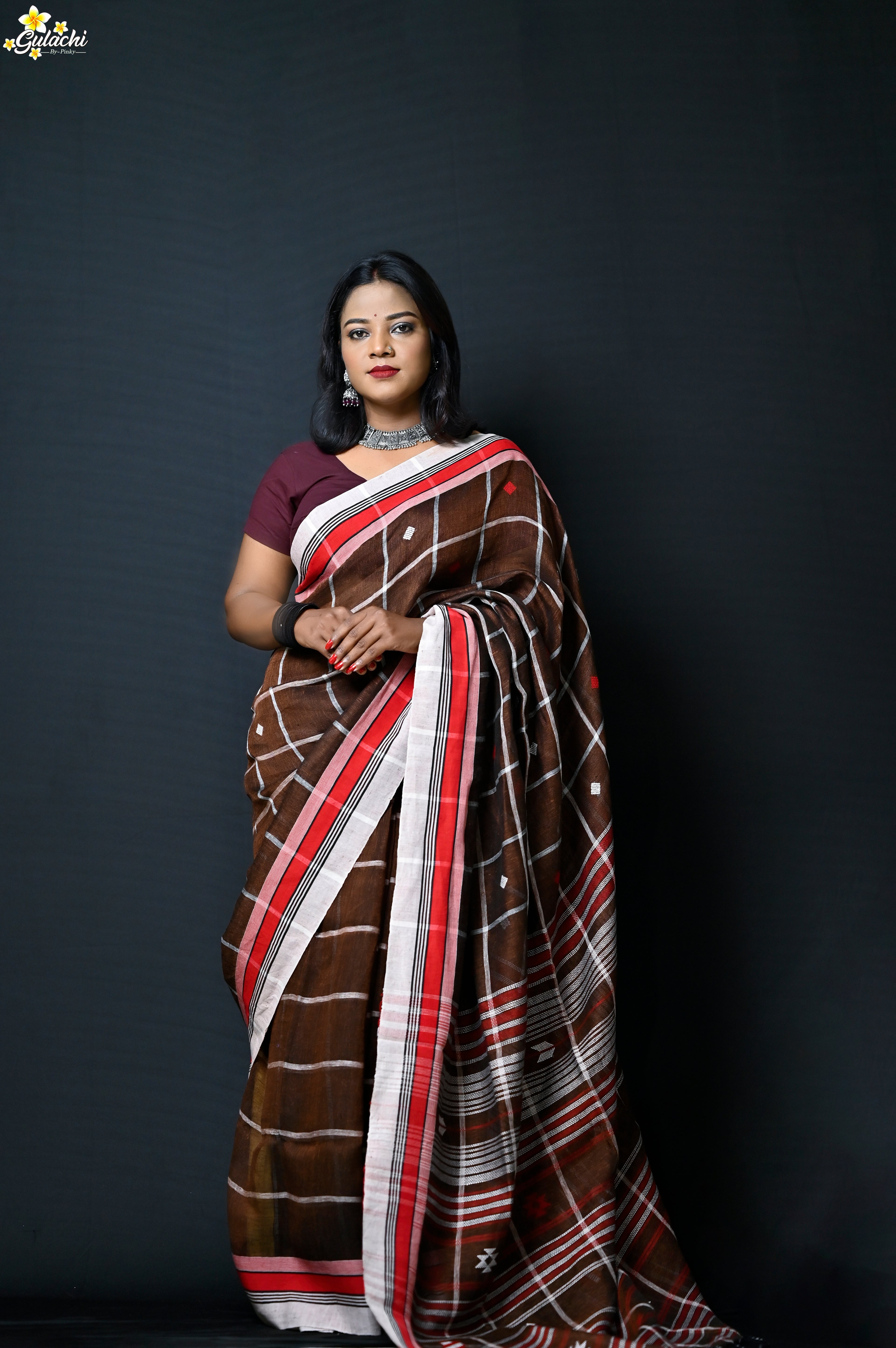 Linen Jhal Saree