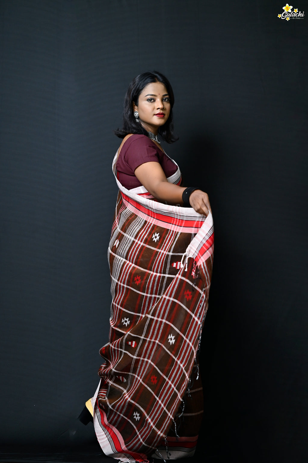 Linen Jhal Saree