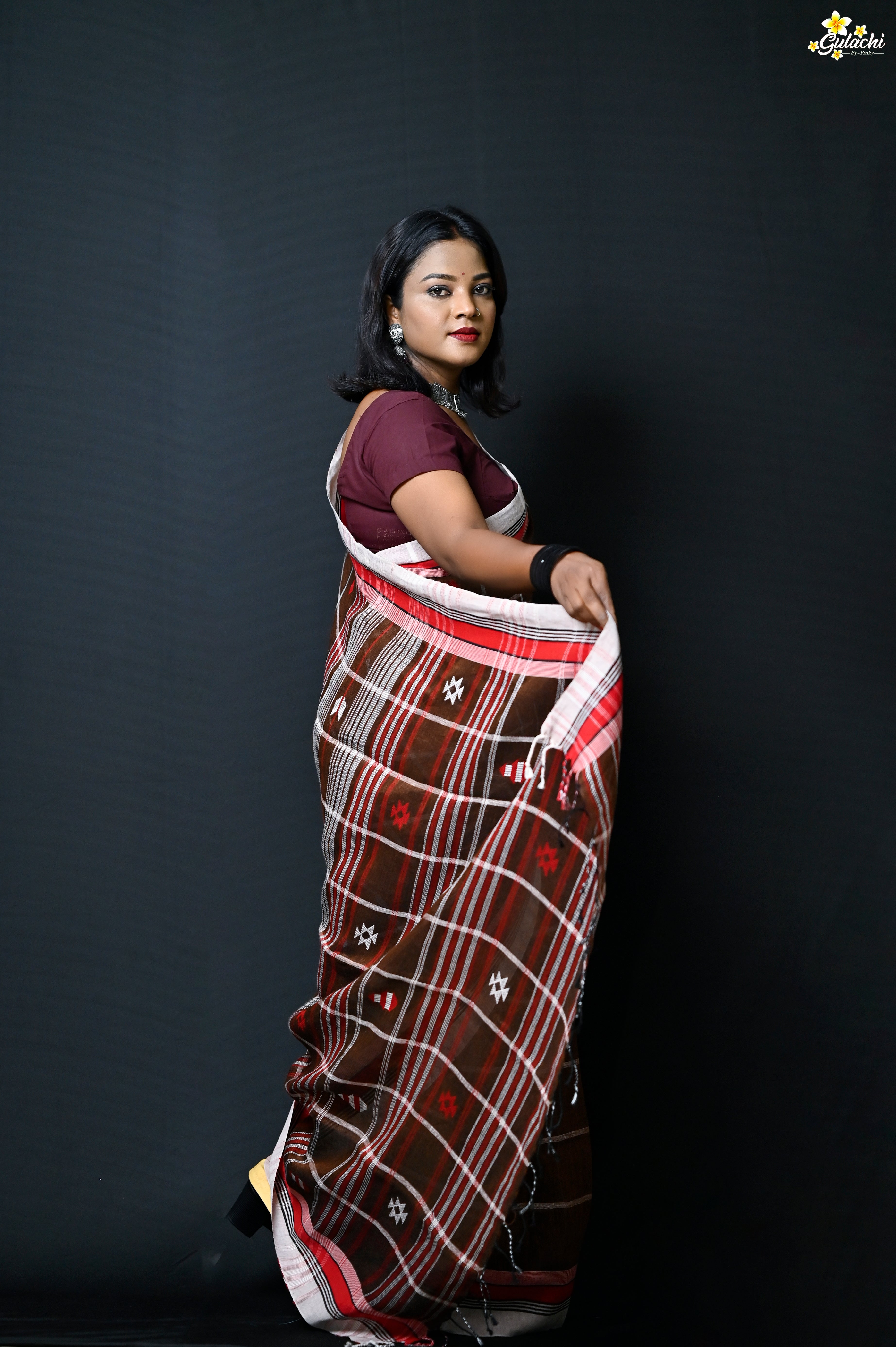Linen Jhal Saree
