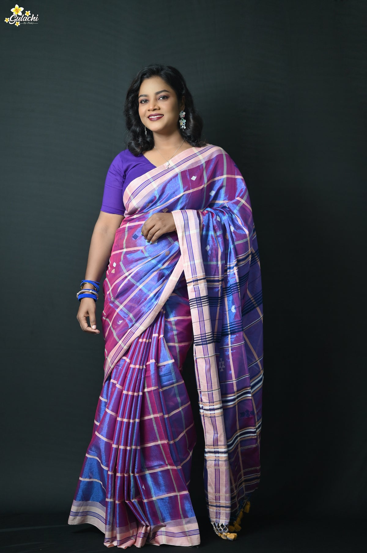 Tissue Cotton Jhal Saree