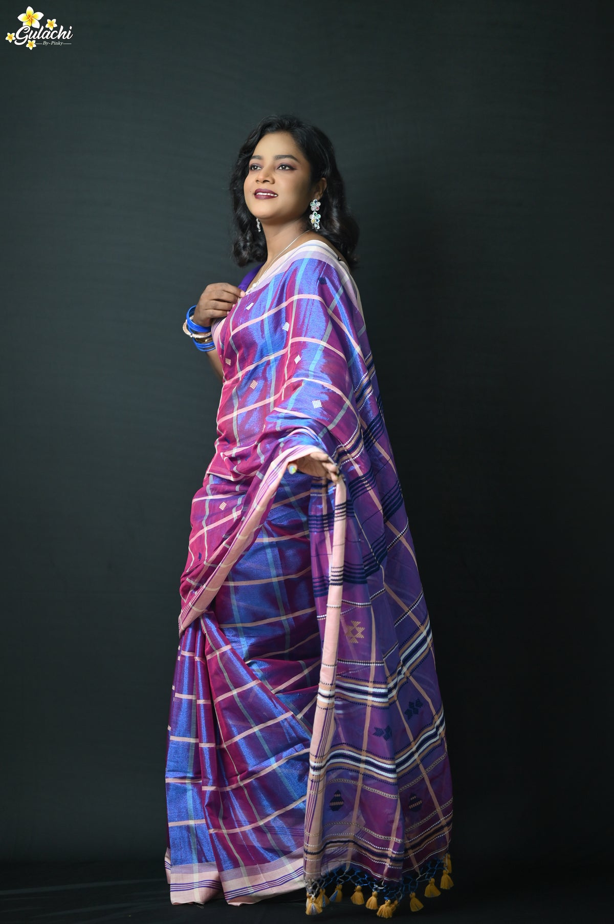 Tissue Cotton Jhal Saree