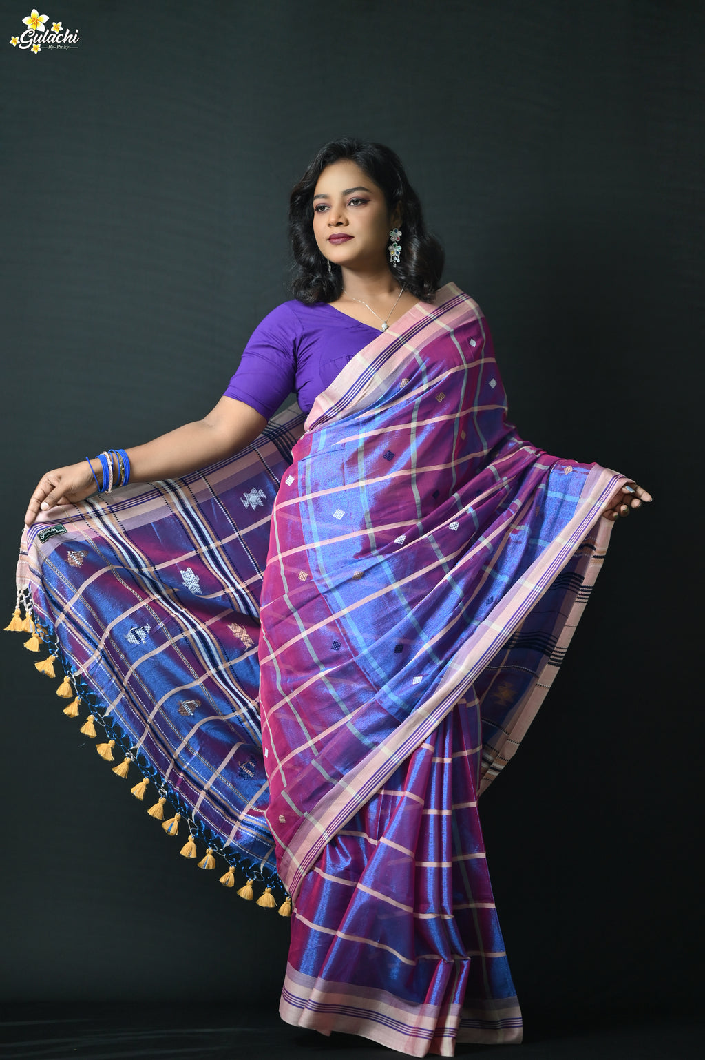 Tissue Cotton Jhal Saree