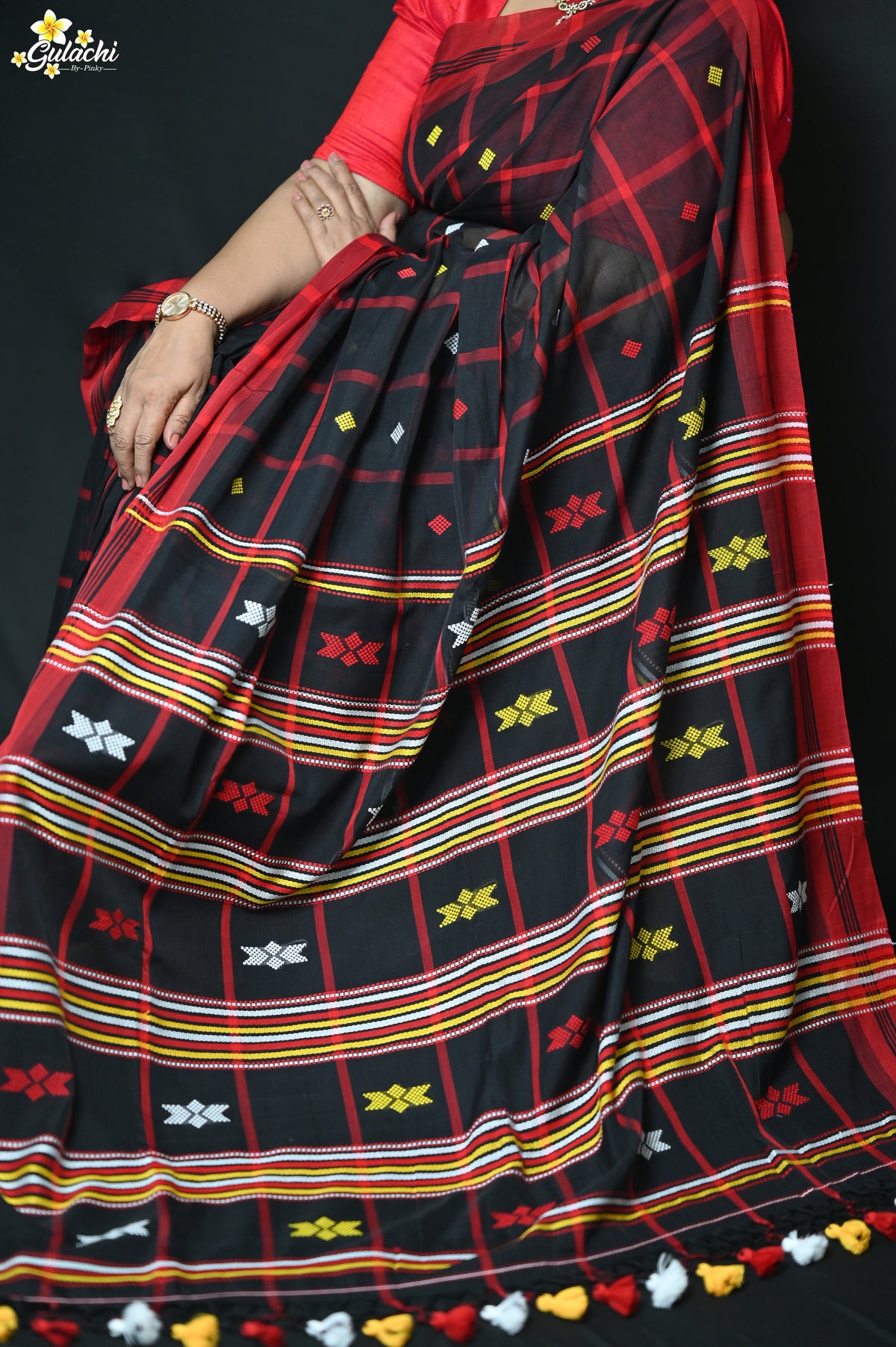 Mercerised Cotton Jhal Saree