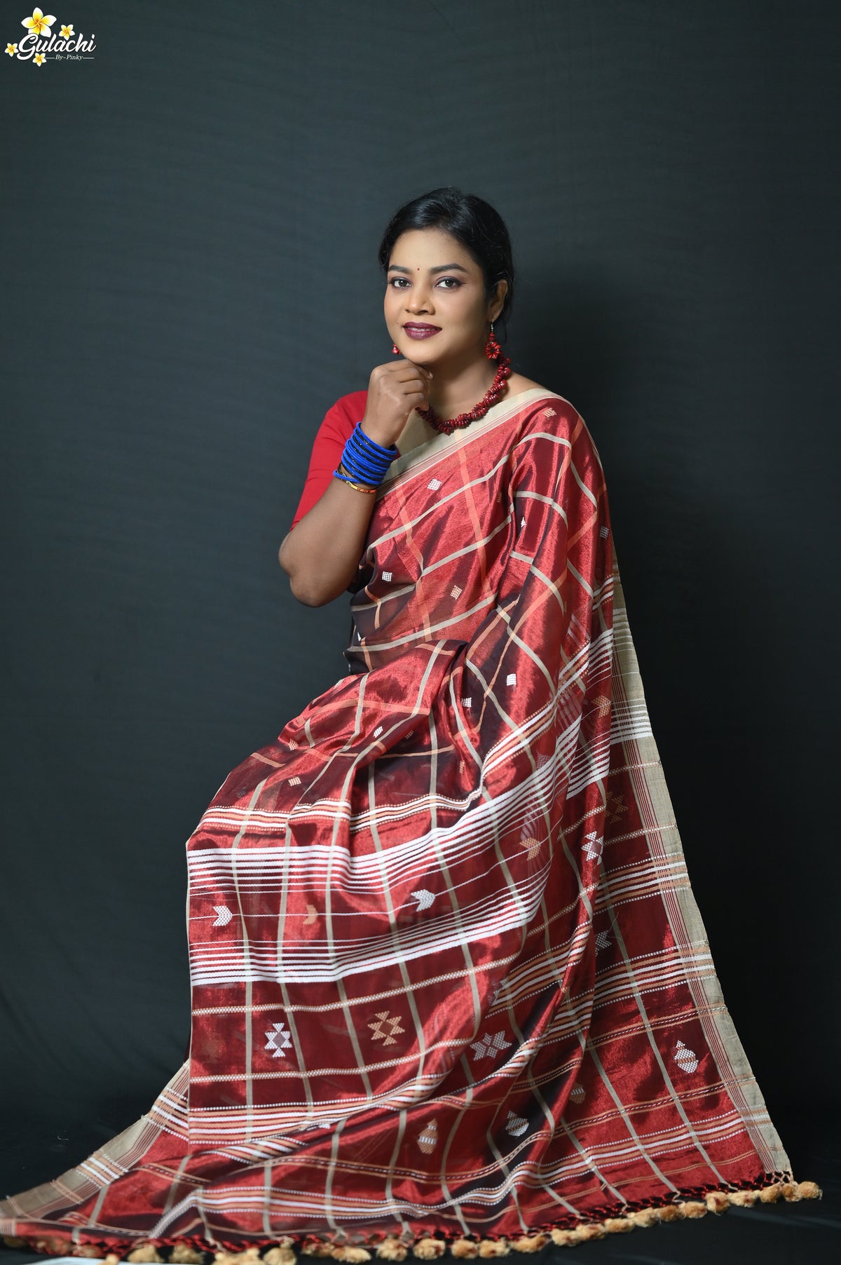 Tissue Cotton Jhal Saree