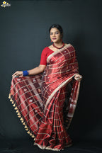 Tissue Cotton Jhal Saree