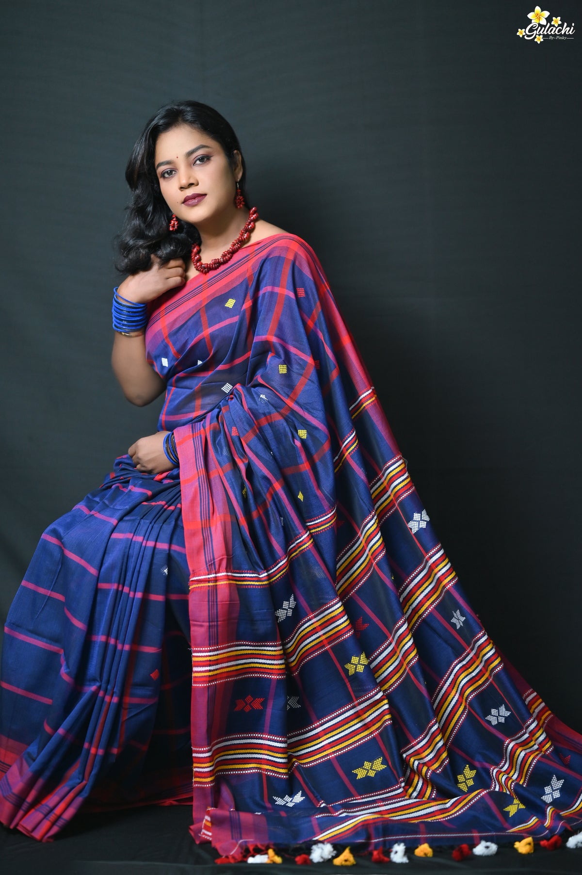 Mercerised  Cotton Jhal Saree