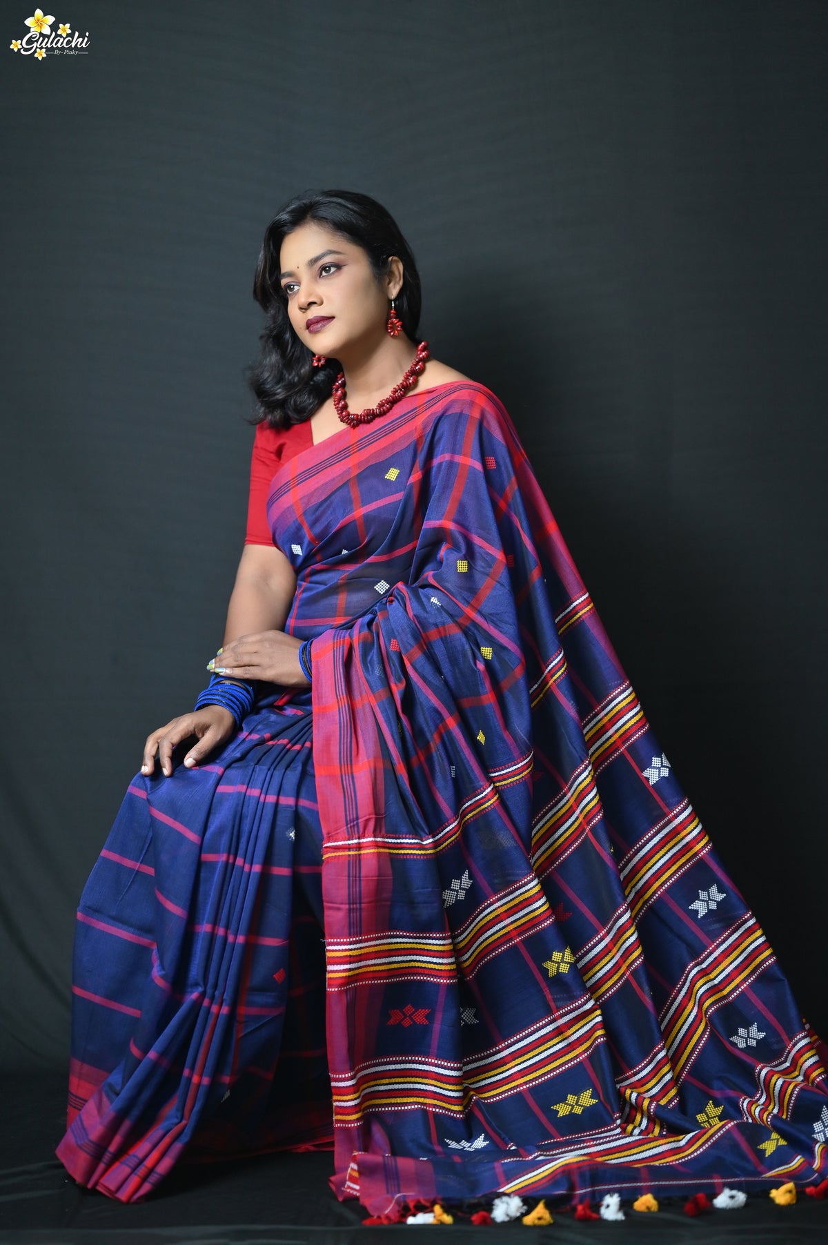 Mercerised  Cotton Jhal Saree