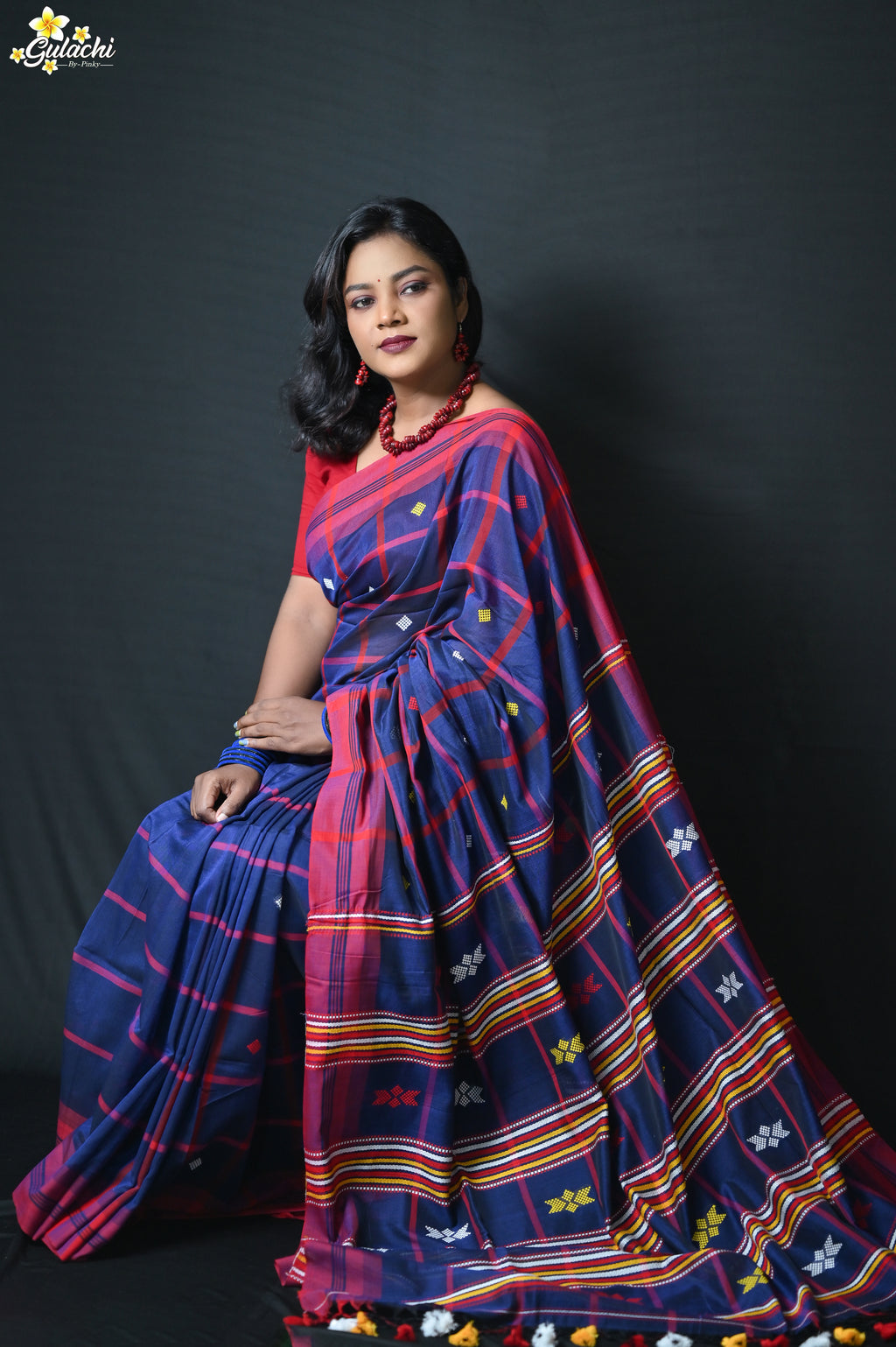Mercerised  Cotton Jhal Saree