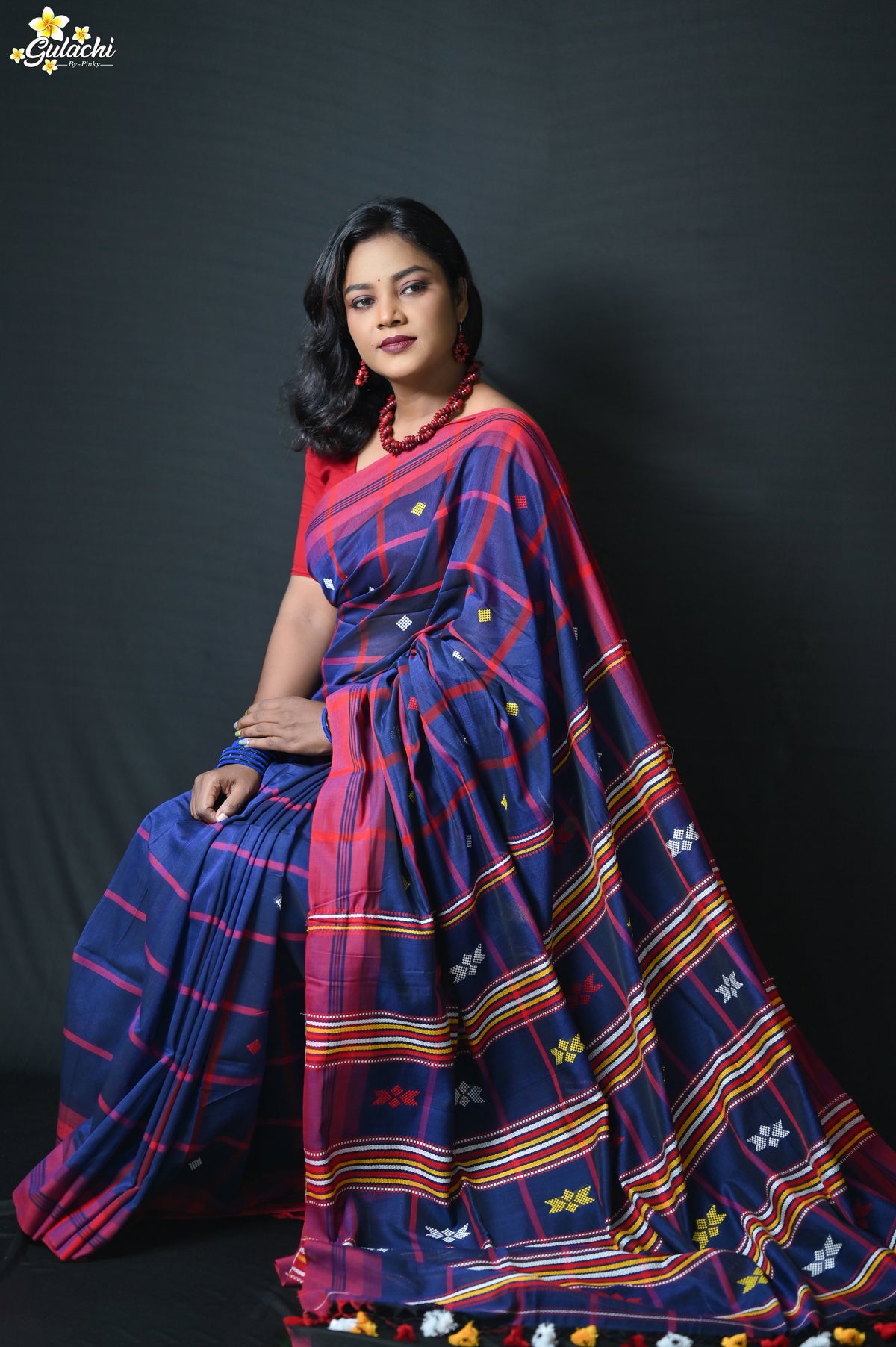 Mercerised  Cotton Jhal Saree