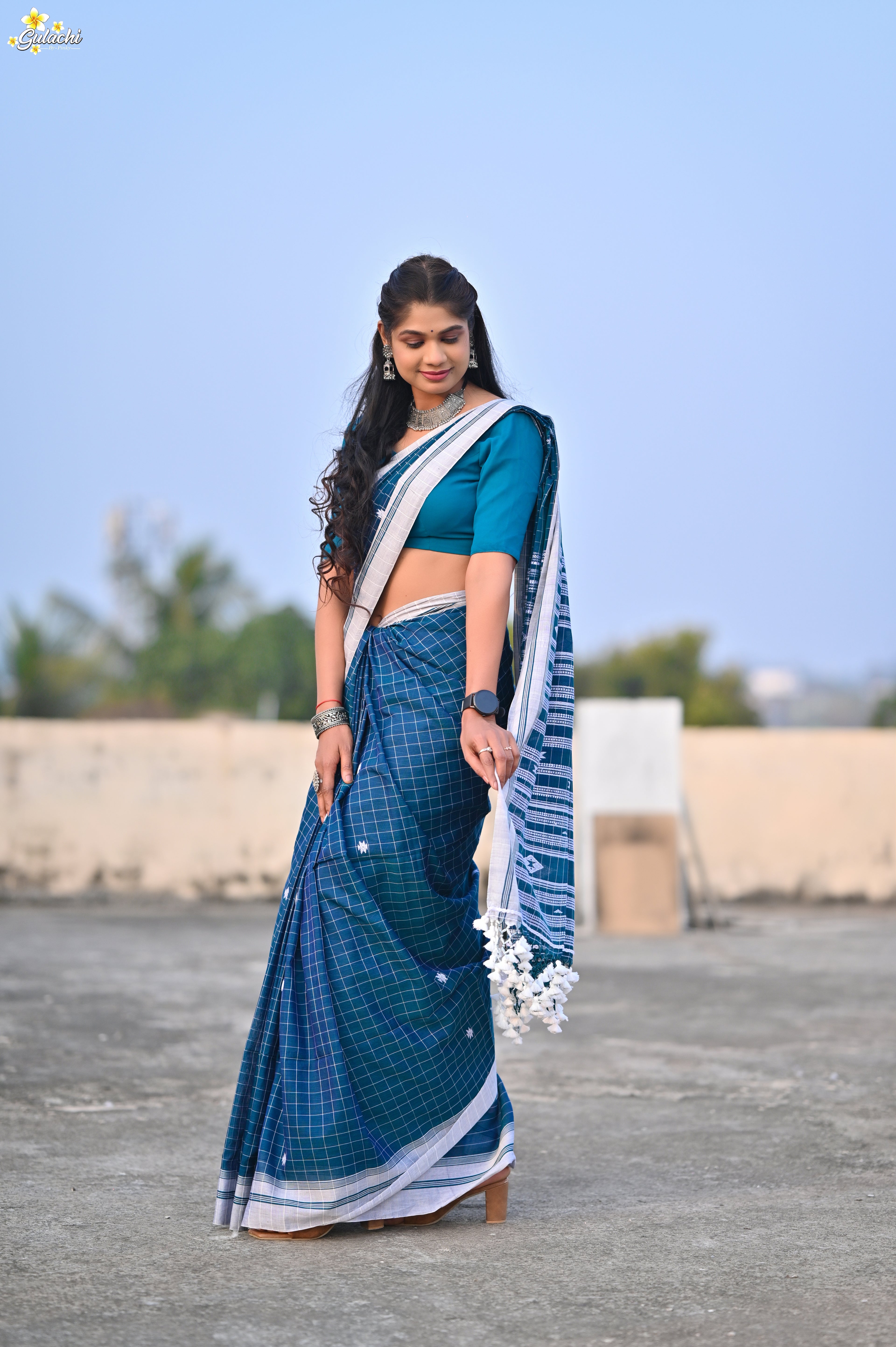 Mercerised Tribal Fusion Saree