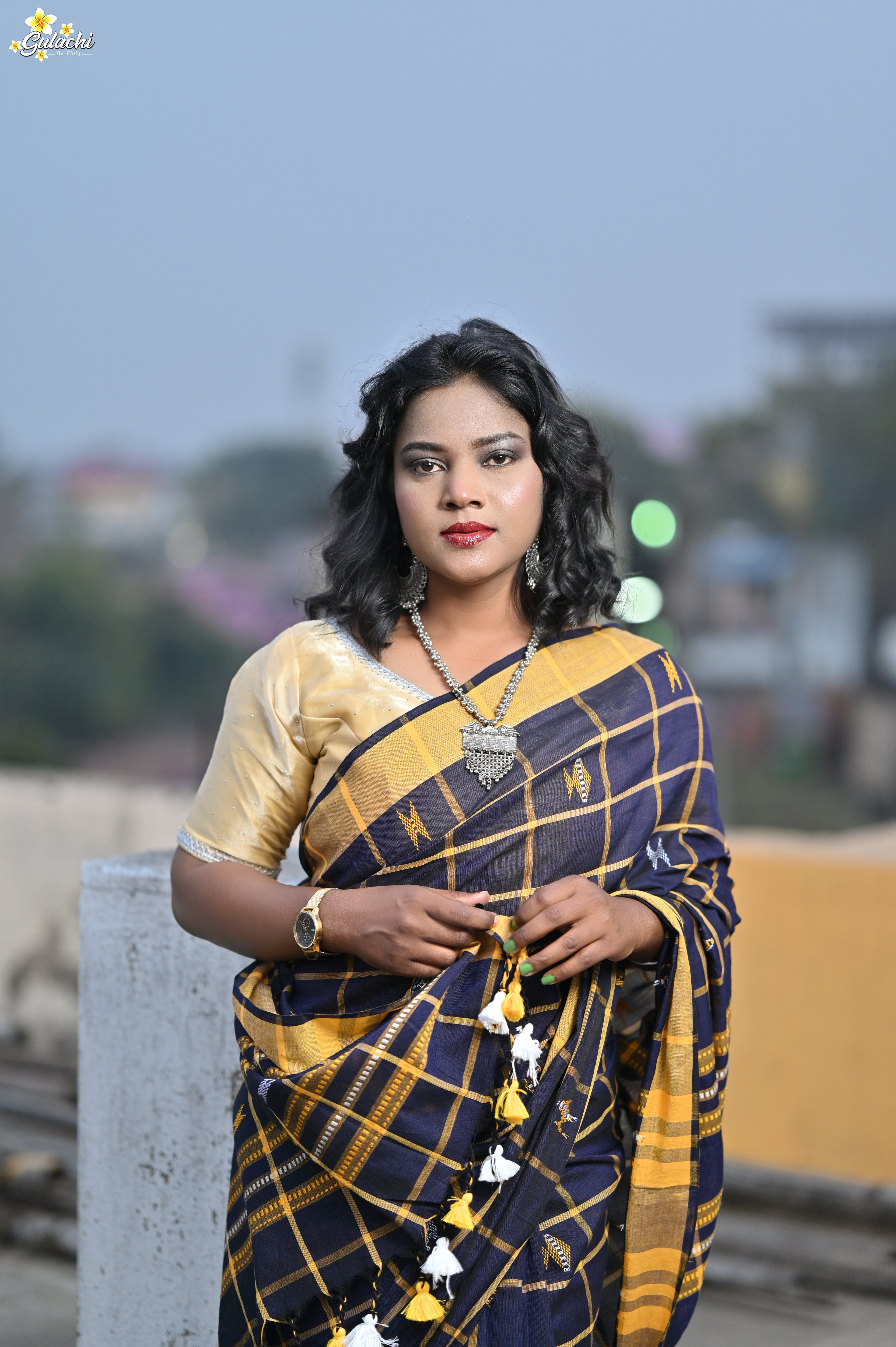 Handloom Cotton Jhal Saree