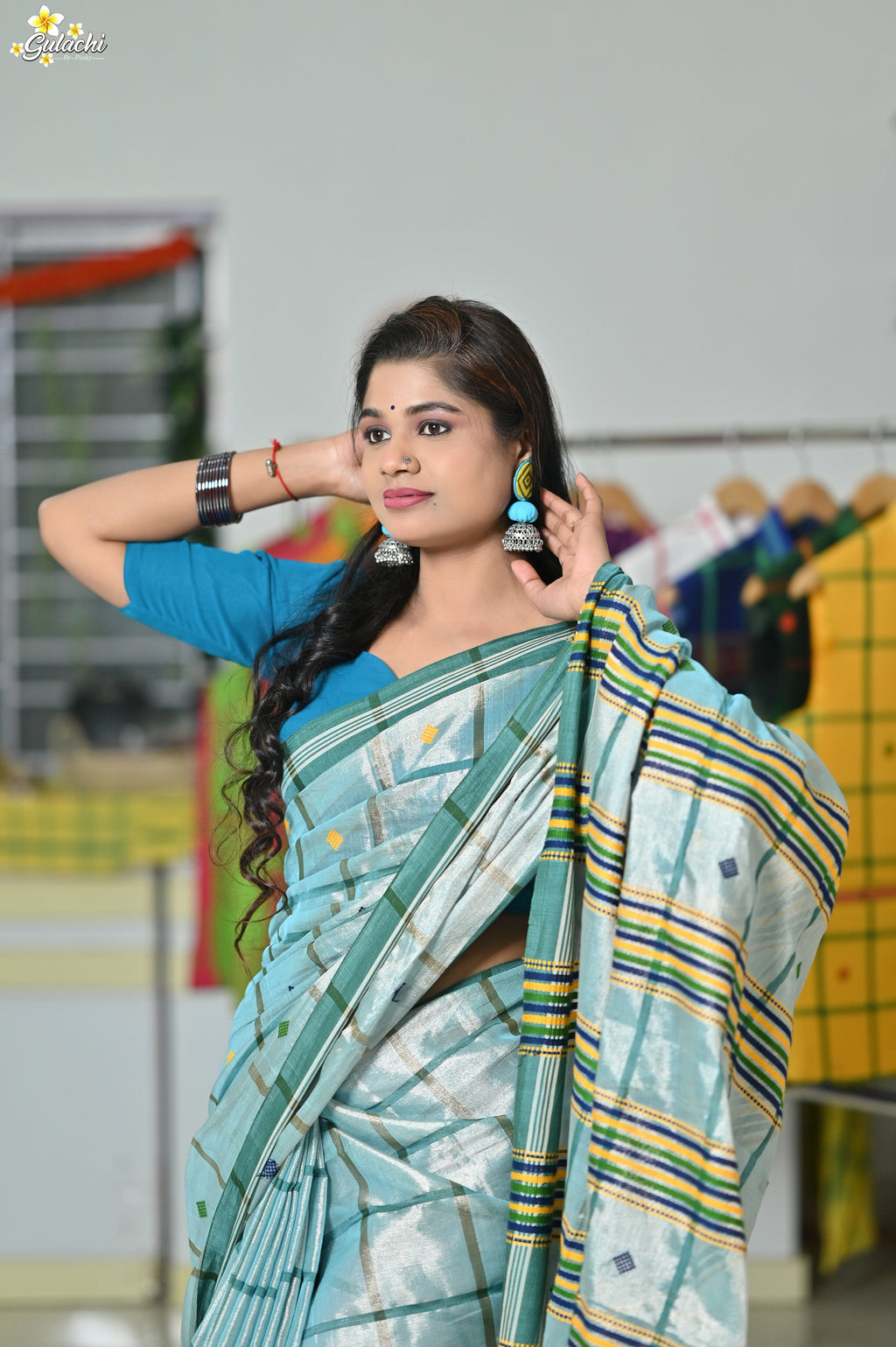 Tissue Cotton Jhal Saree