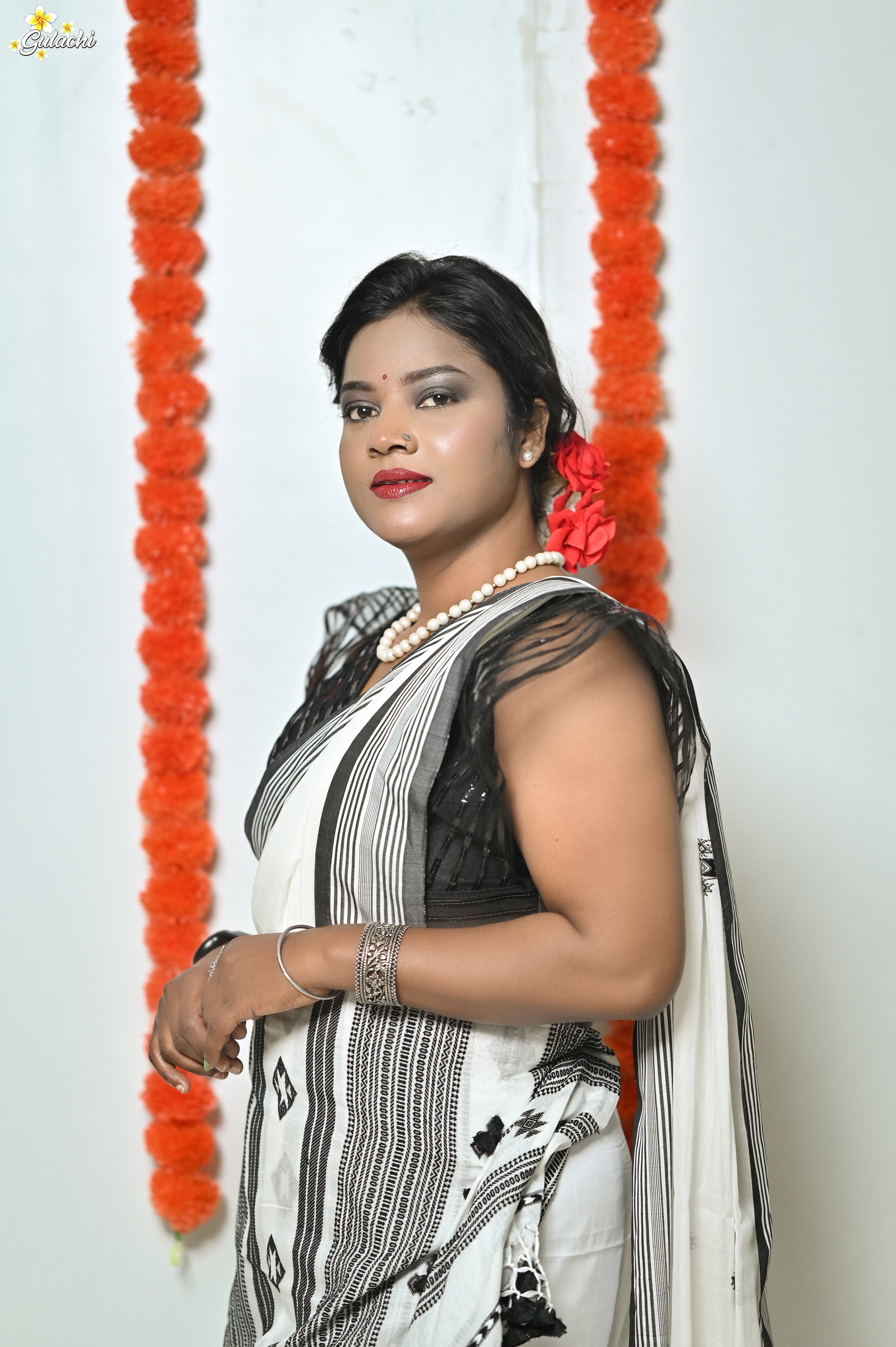 Mercerised Tribal Fusion Saree