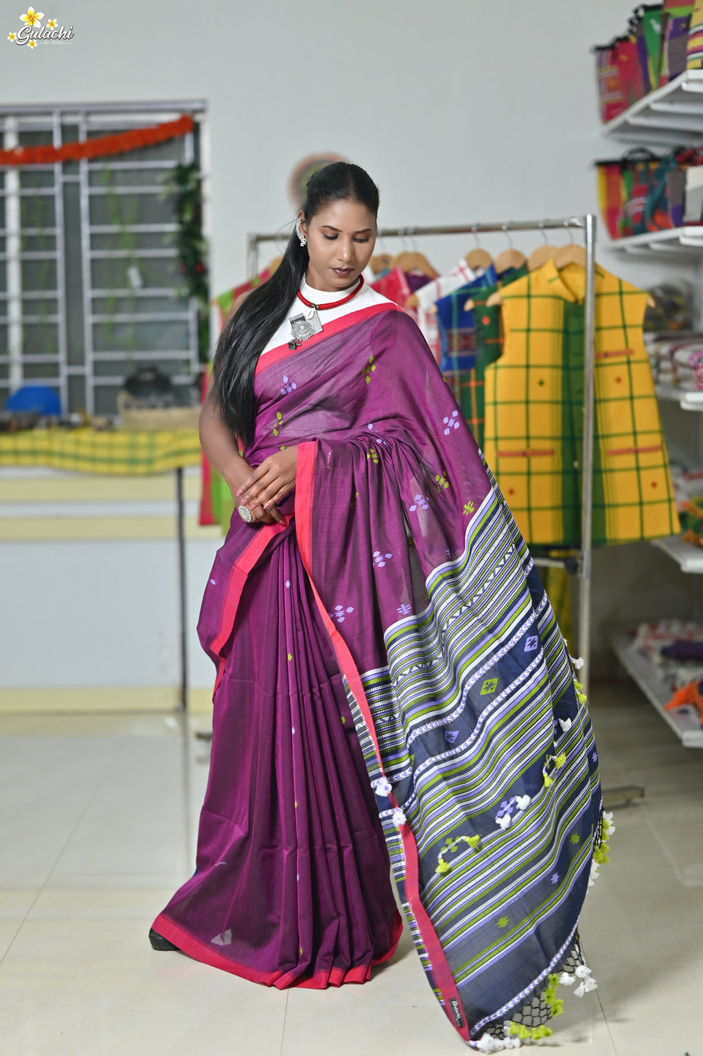 Mercerised Tribal Fusion Saree