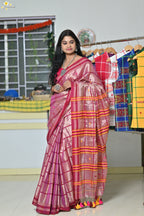Tissue Cotton Jhal Saree