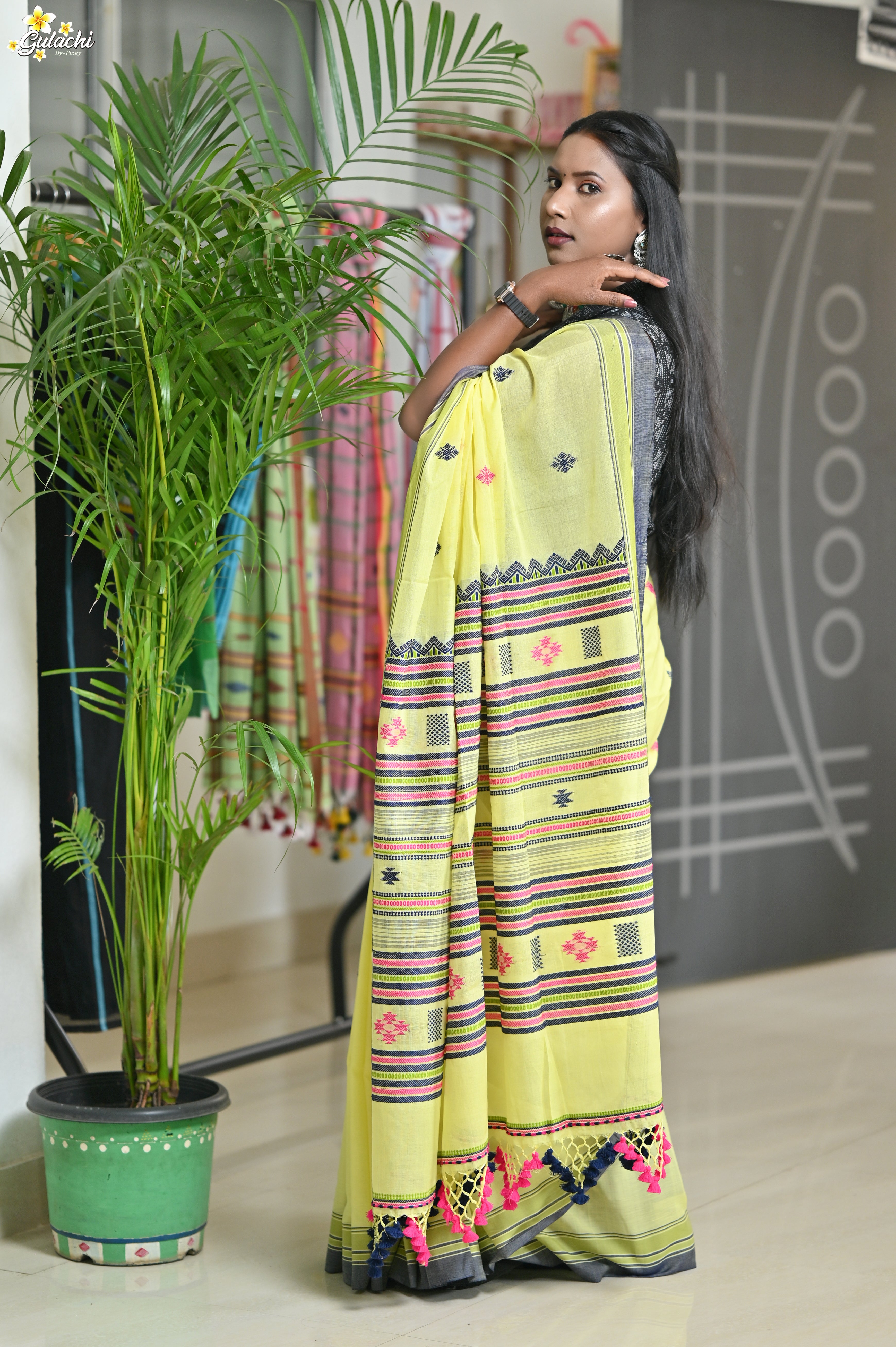 Mercerised Tribal Fusion Saree