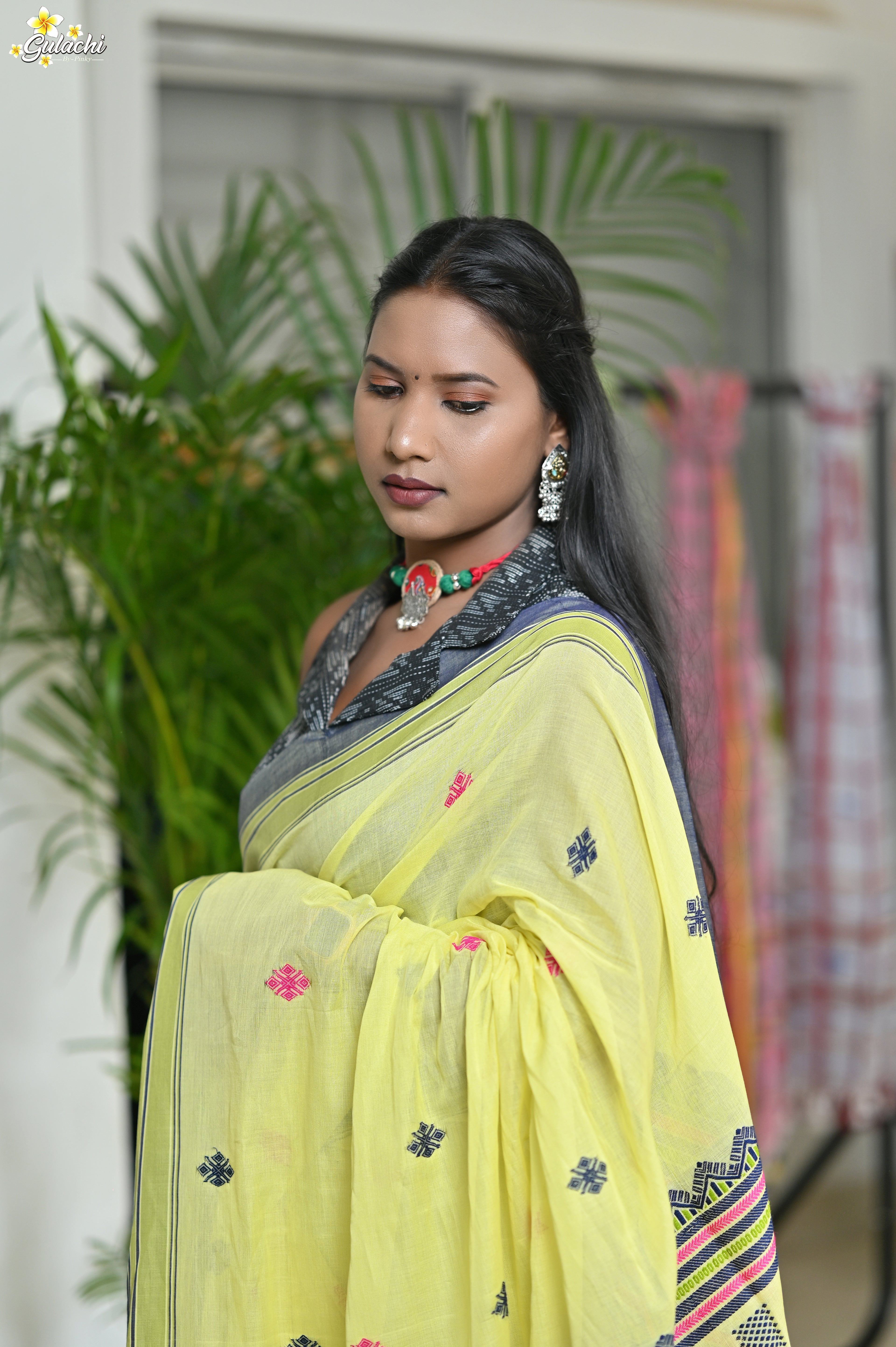 Mercerised Tribal Fusion Saree