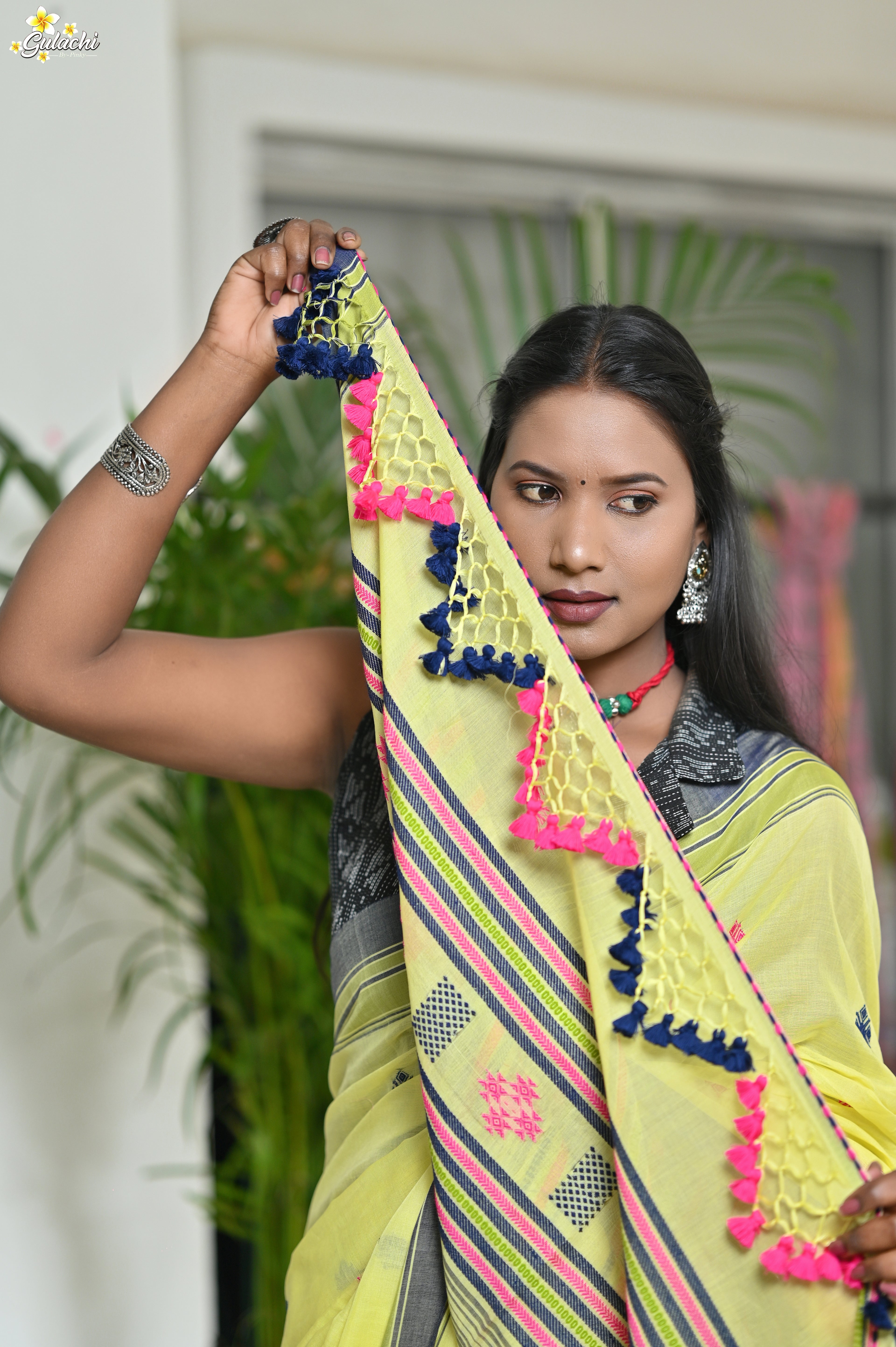 Mercerised Tribal Fusion Saree