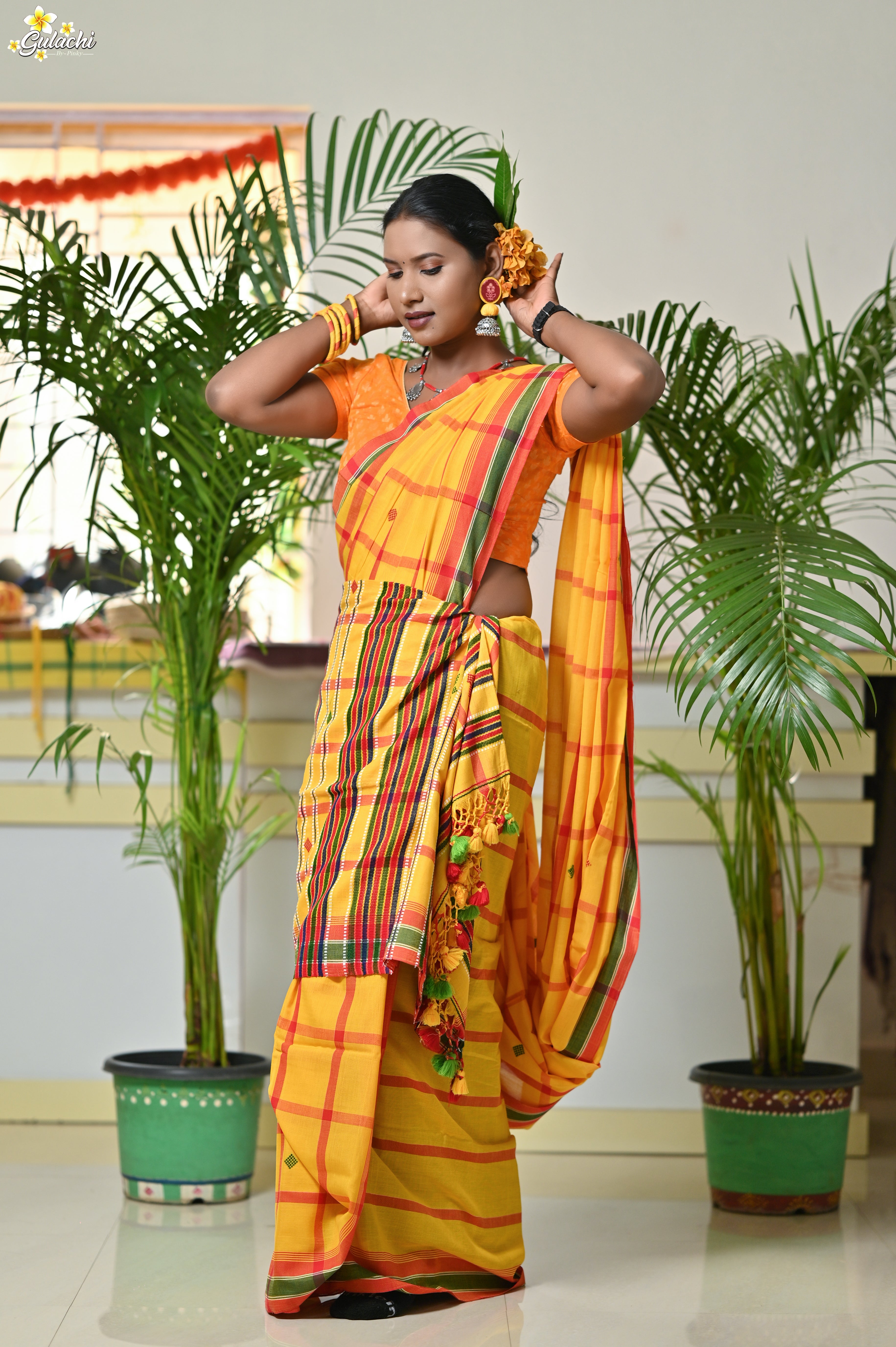 Mercerised Cotton Jhal Saree