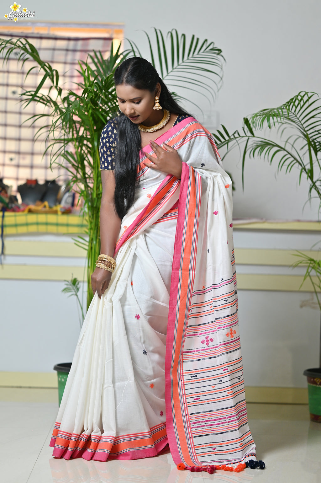 Mercerised Tribal Fusion Saree