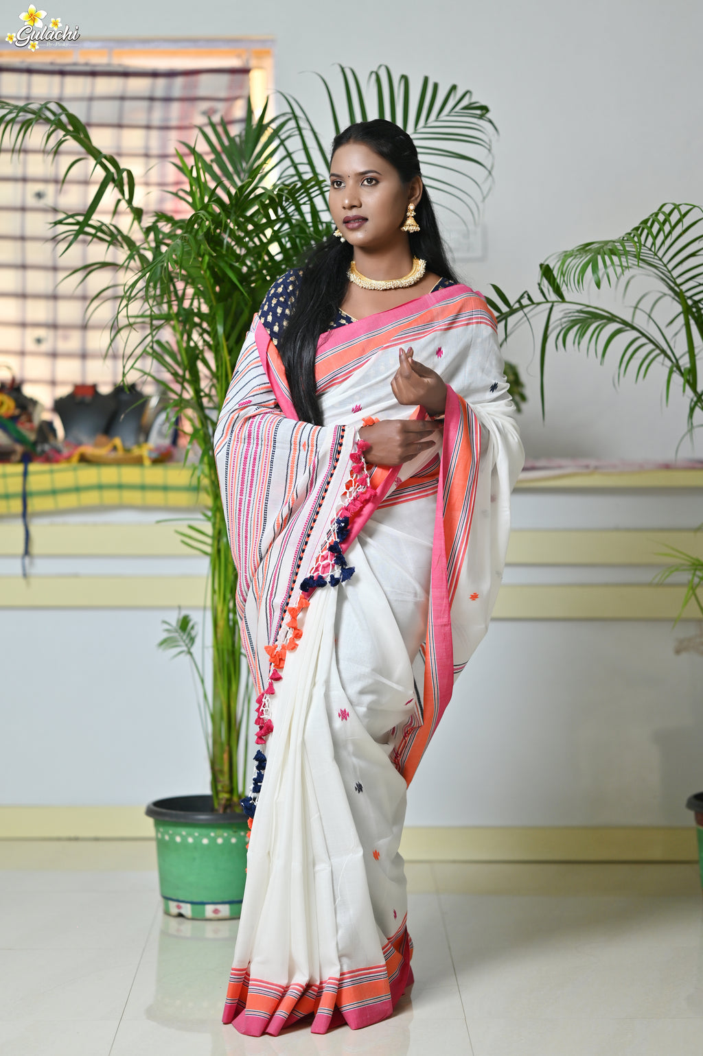 Mercerised Tribal Fusion Saree