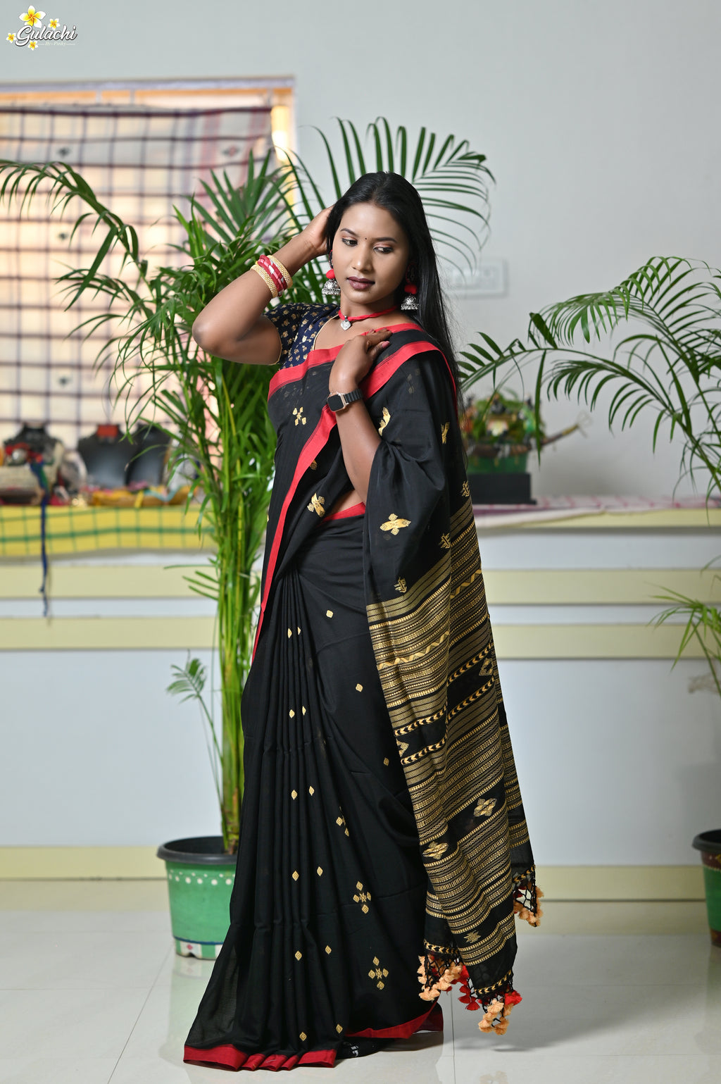 Mercerised Tribal Fusion Saree