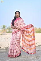 Tissue Cotton Jhal Saree