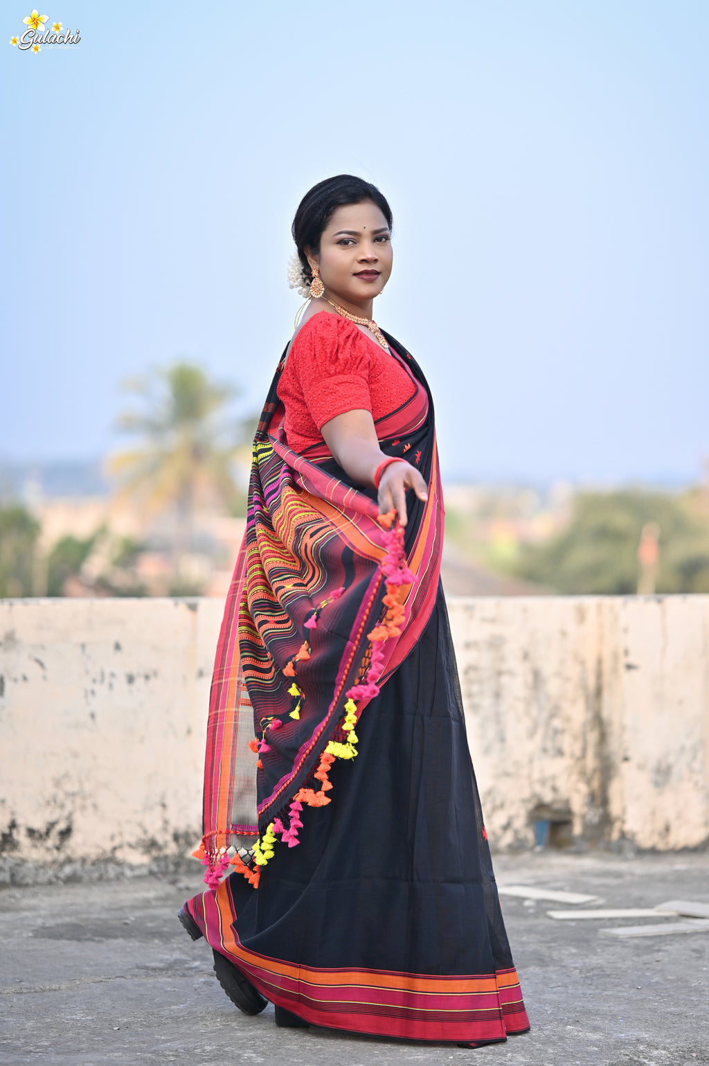 Mercerised Tribal Fusion Saree