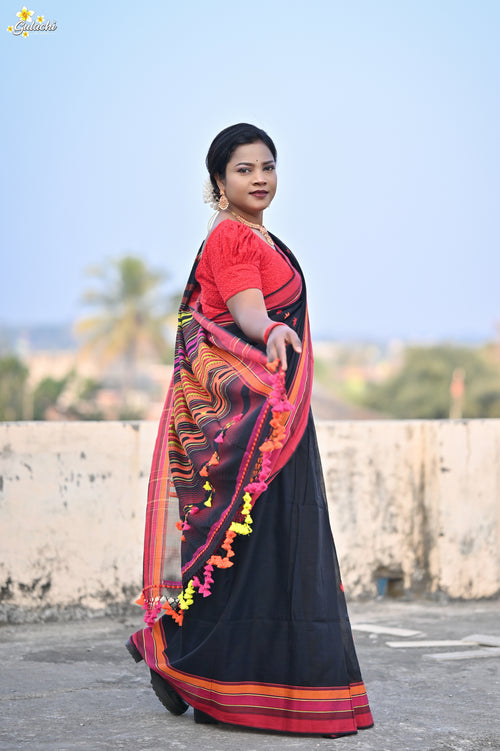 Mercerised Tribal Fusion Saree