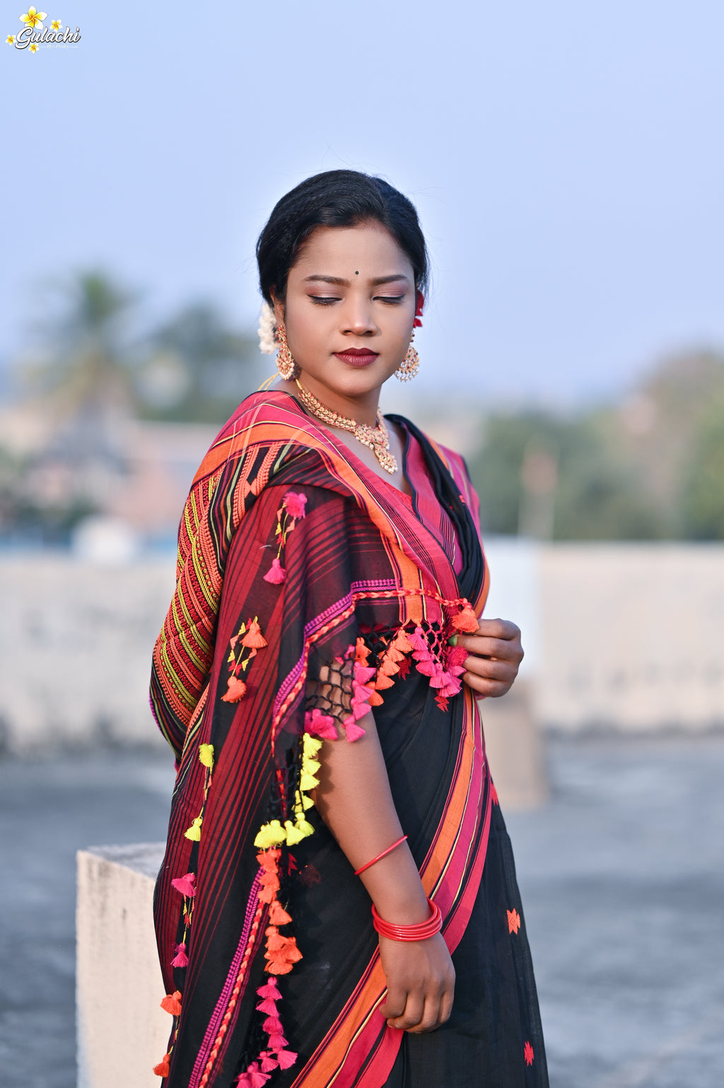 Mercerised Tribal Fusion Saree