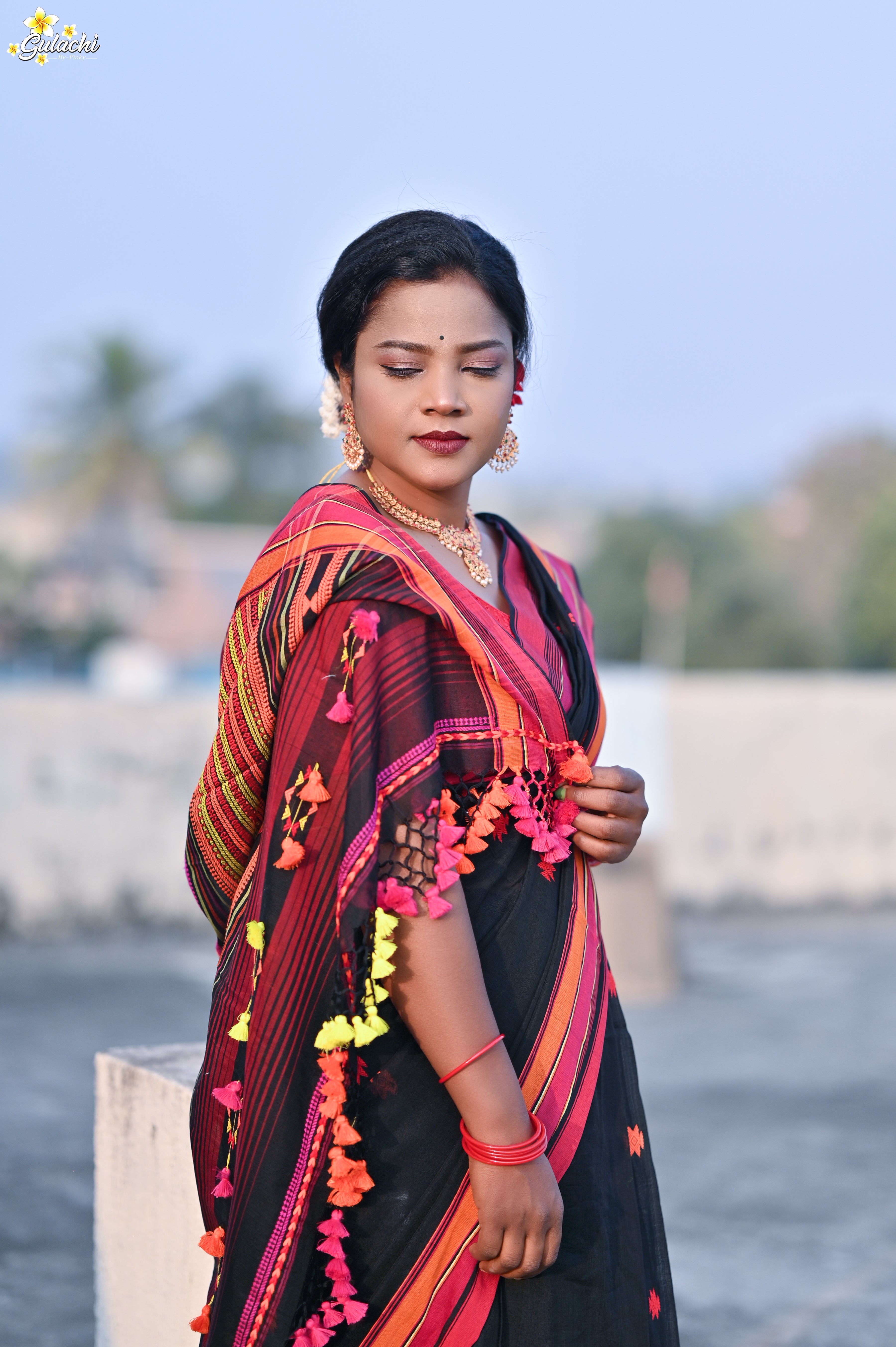 Mercerised Tribal Fusion Saree