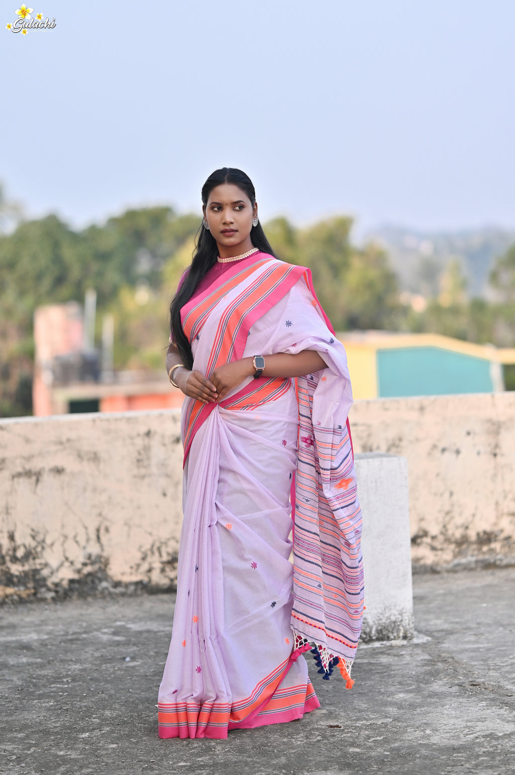 Mercerised Tribal Fusion Saree