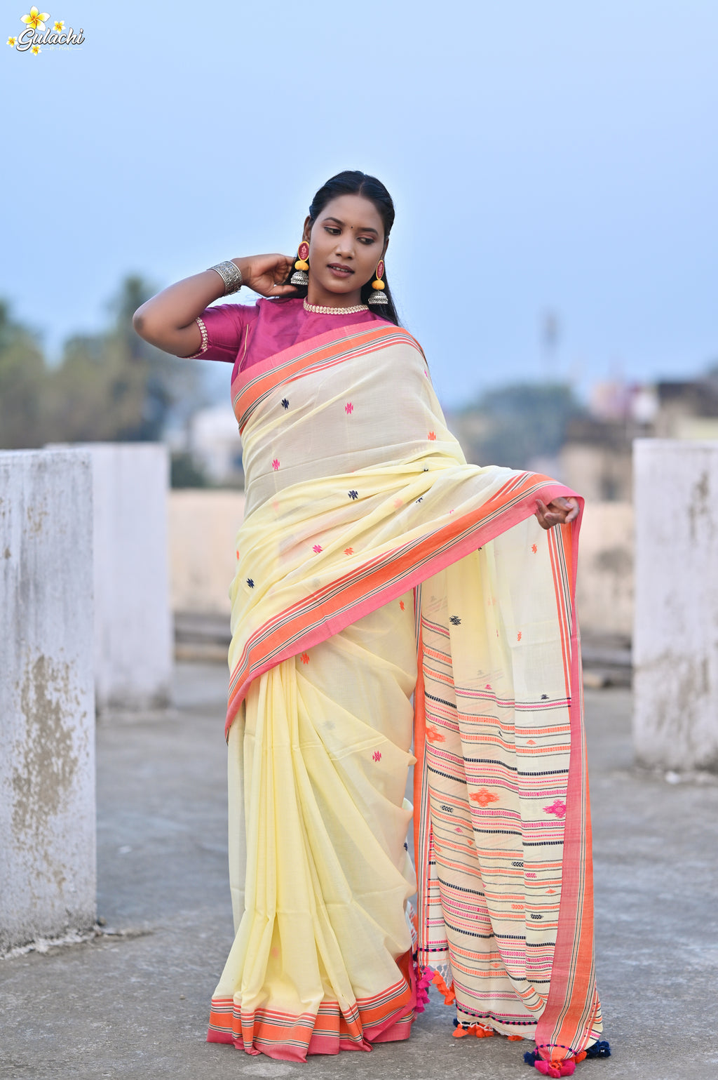 Mercerised Tribal Fusion Saree