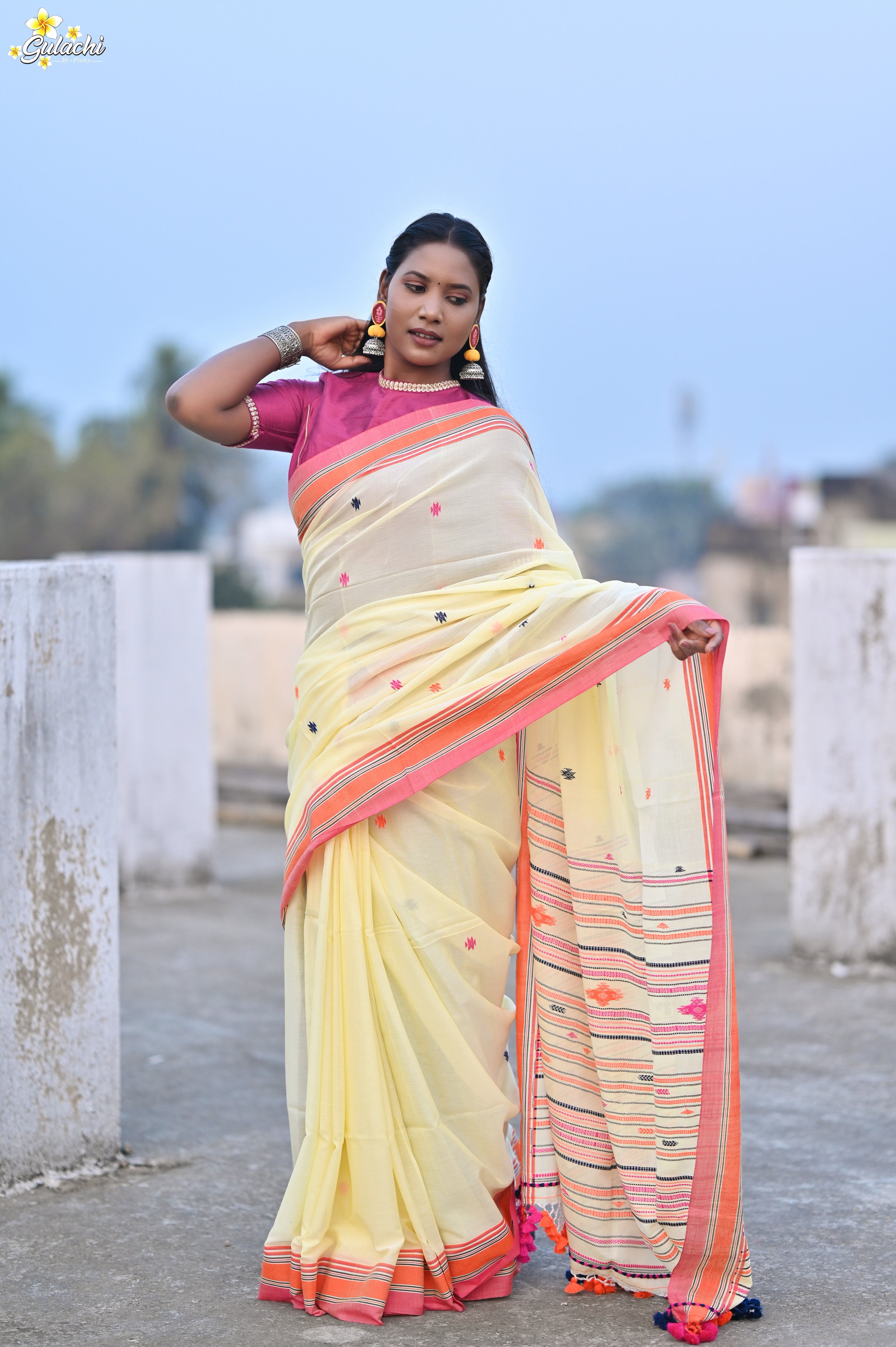 Mercerised Tribal Fusion Saree