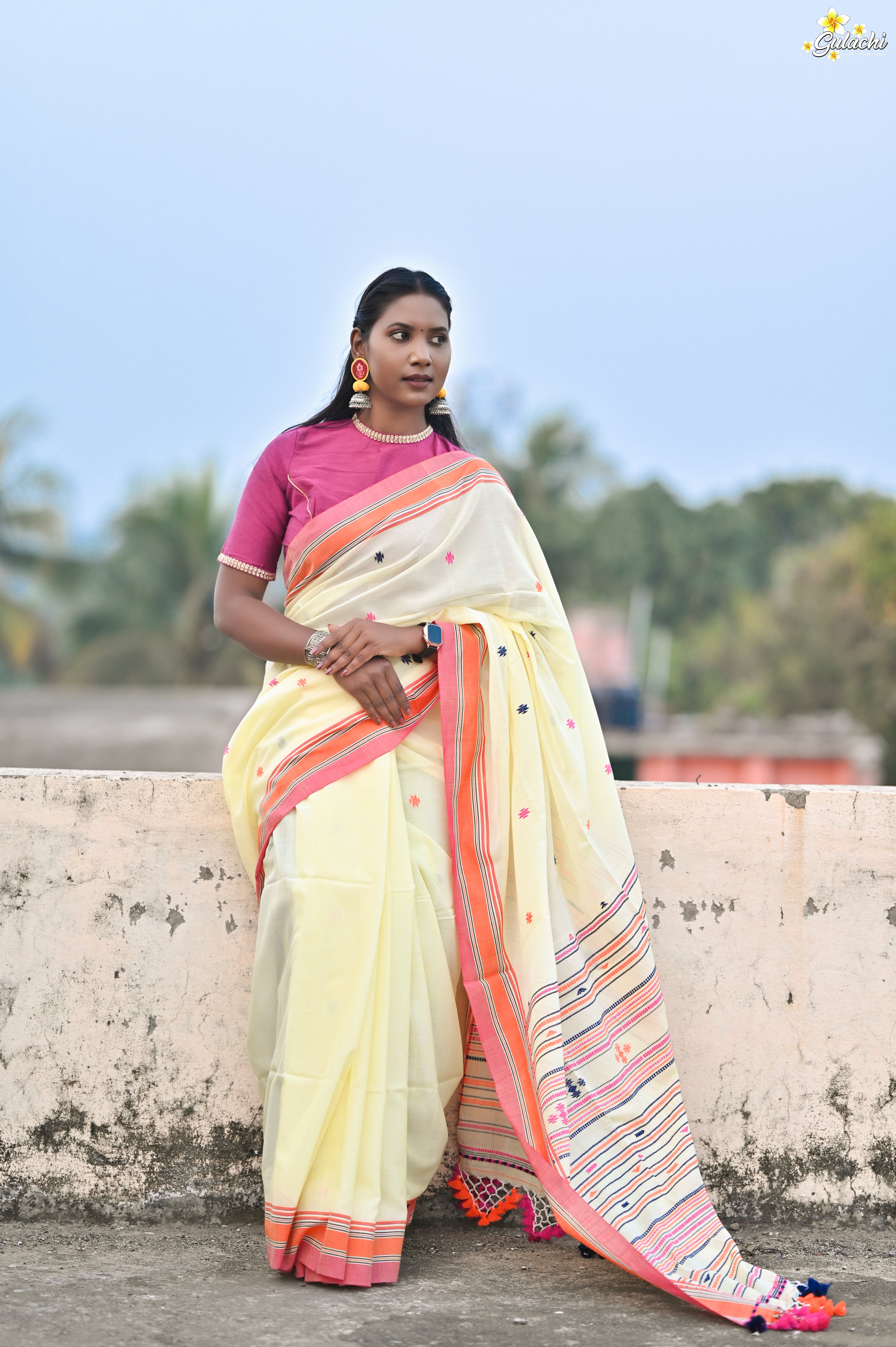 Mercerised Tribal Fusion Saree
