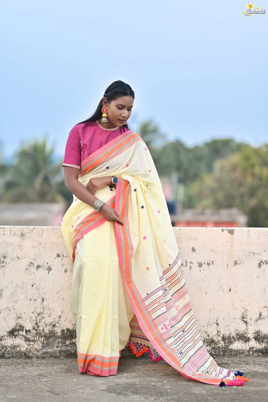 Mercerised Tribal Fusion Saree