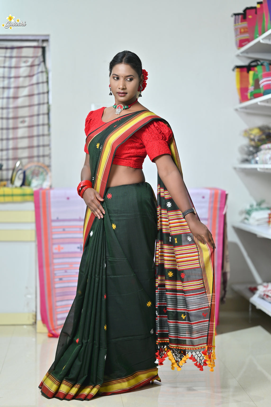 Mercerised Tribal Fusion Saree