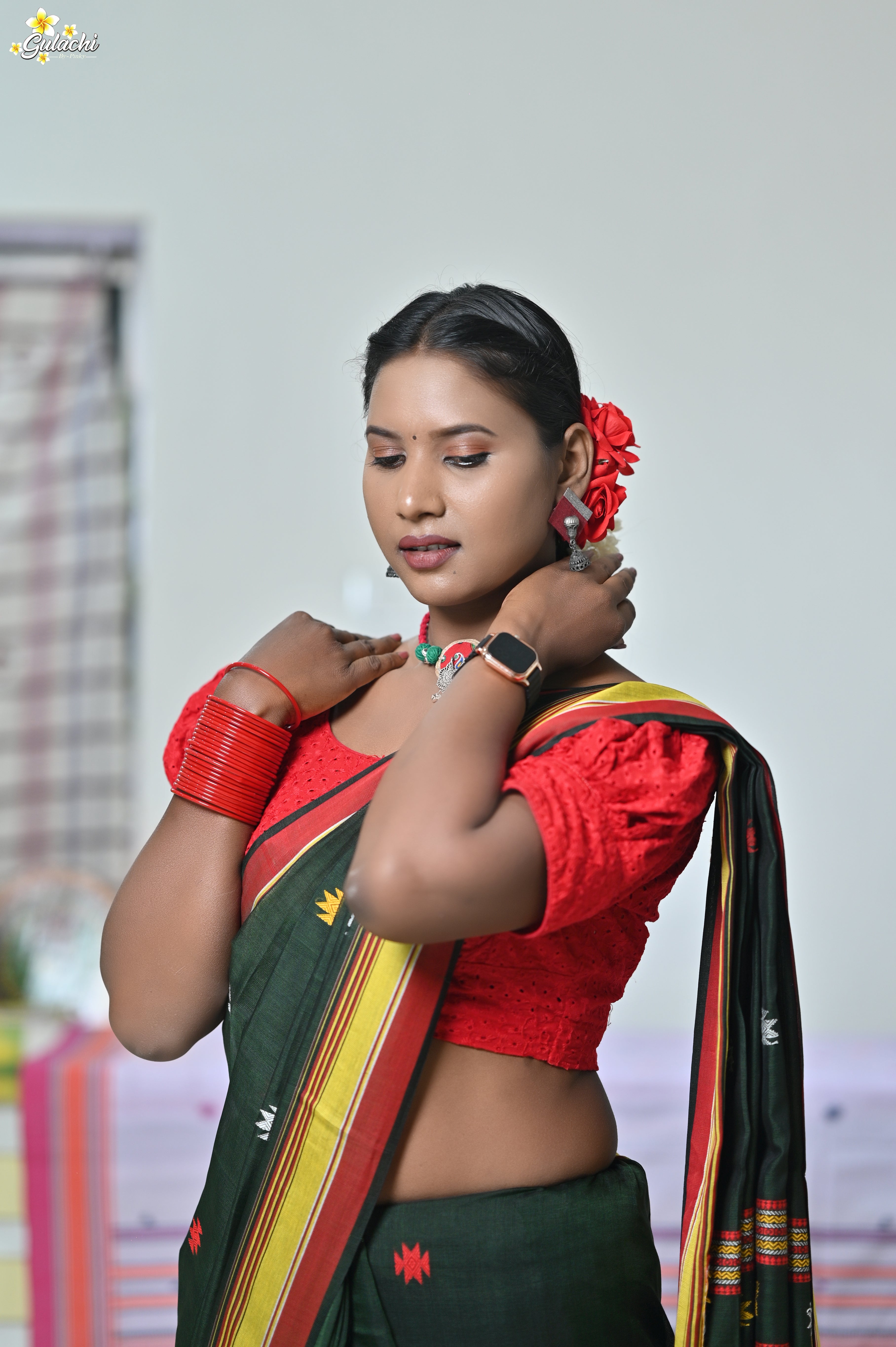 Mercerised Tribal Fusion Saree