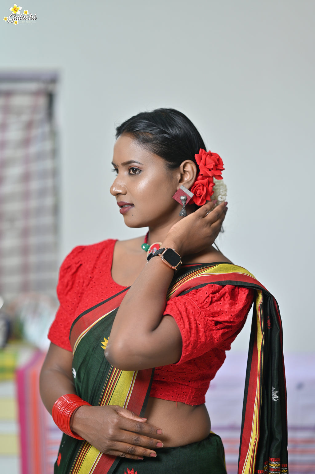 Mercerised Tribal Fusion Saree