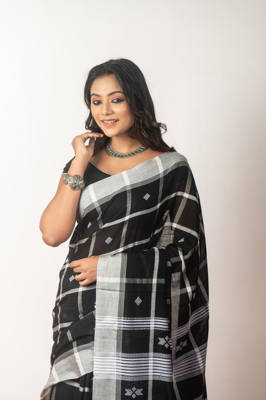 Mercerised Cotton Jhal Saree