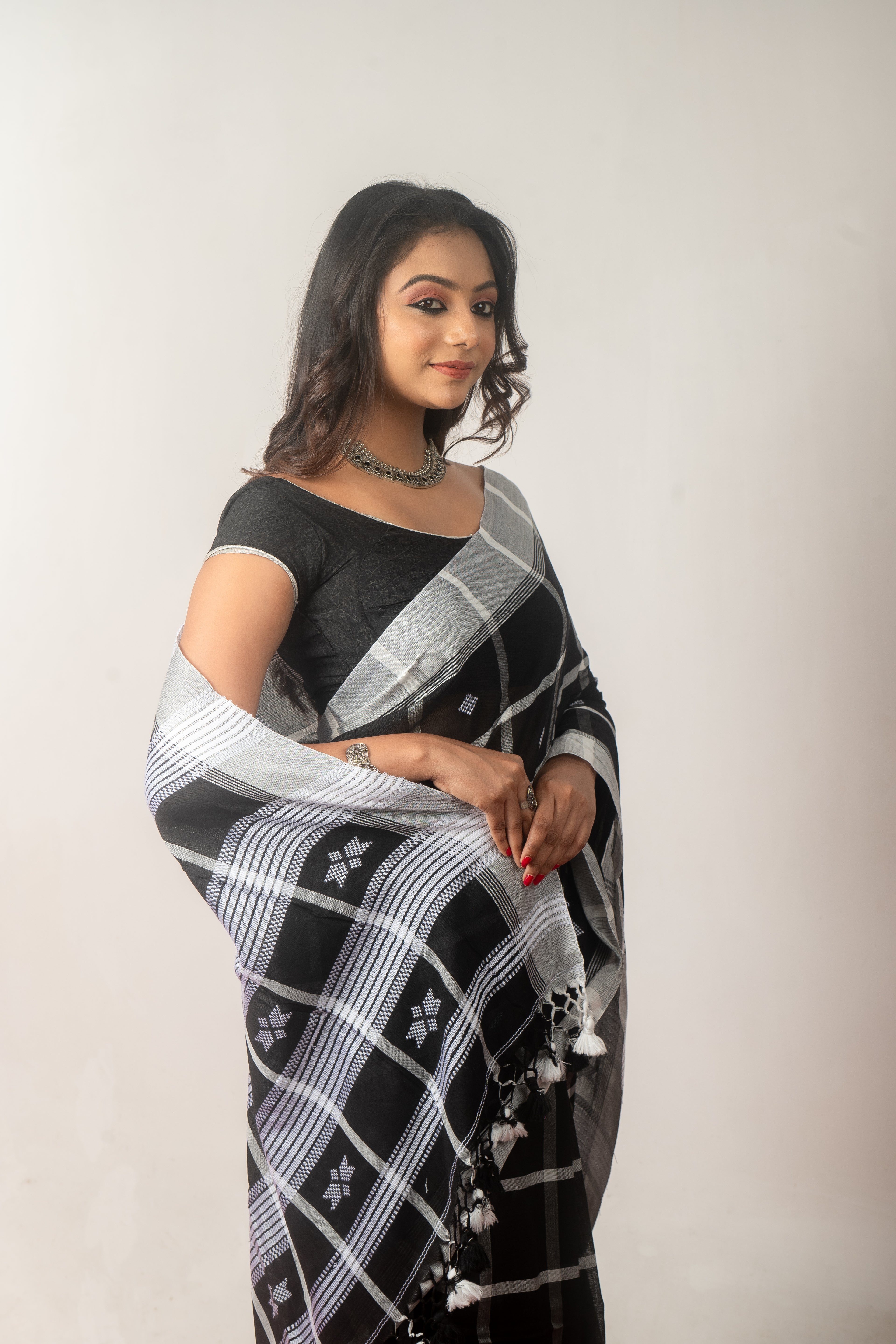 Mercerised Cotton Jhal Saree
