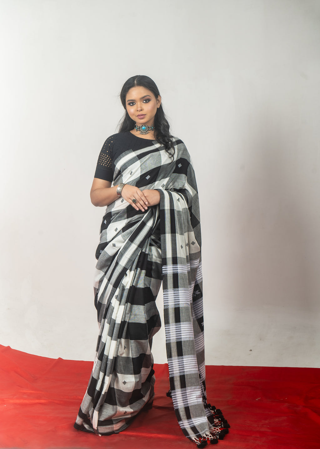 Mercerised Cotton Jhal Saree