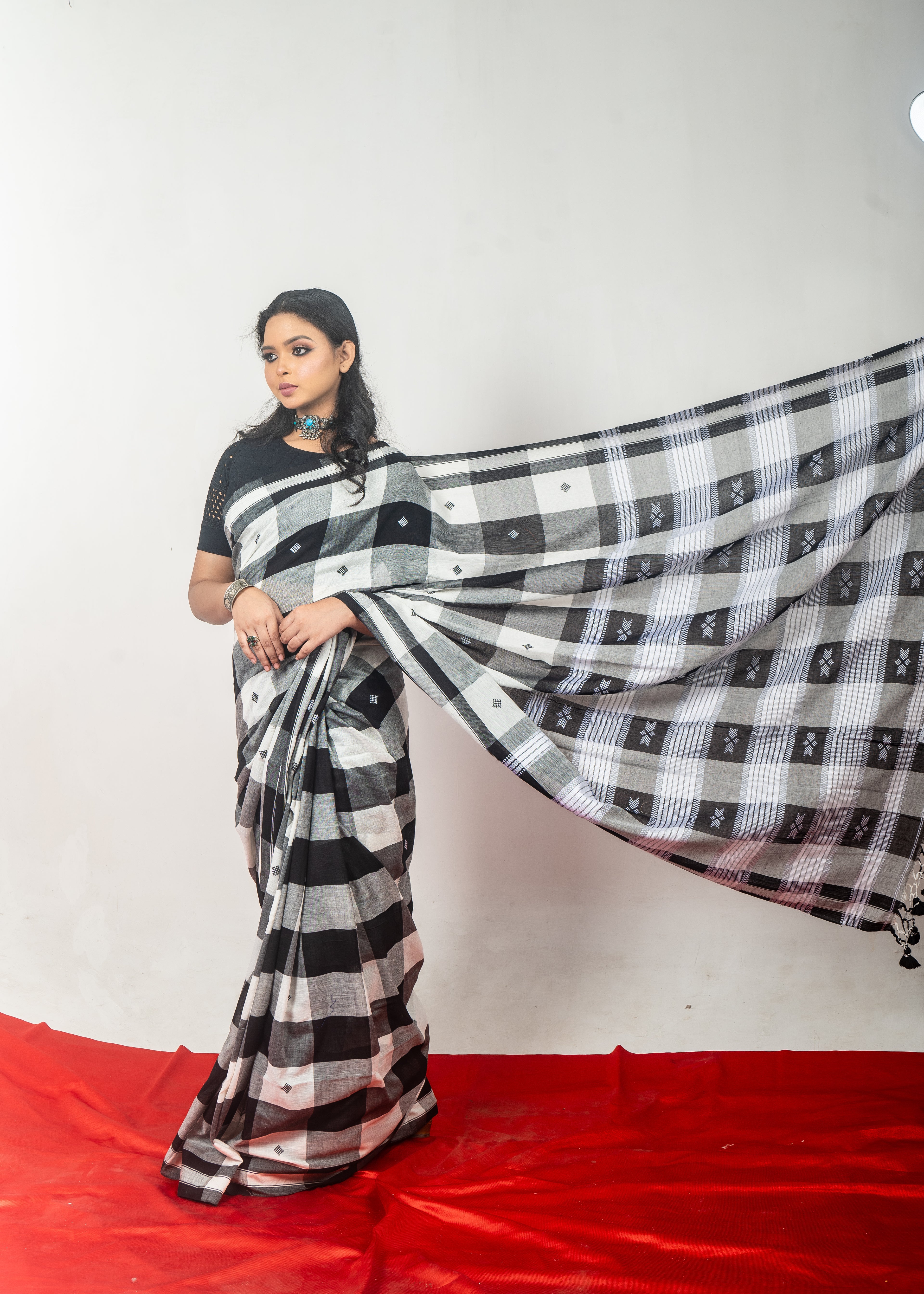 Mercerised Cotton Jhal Saree