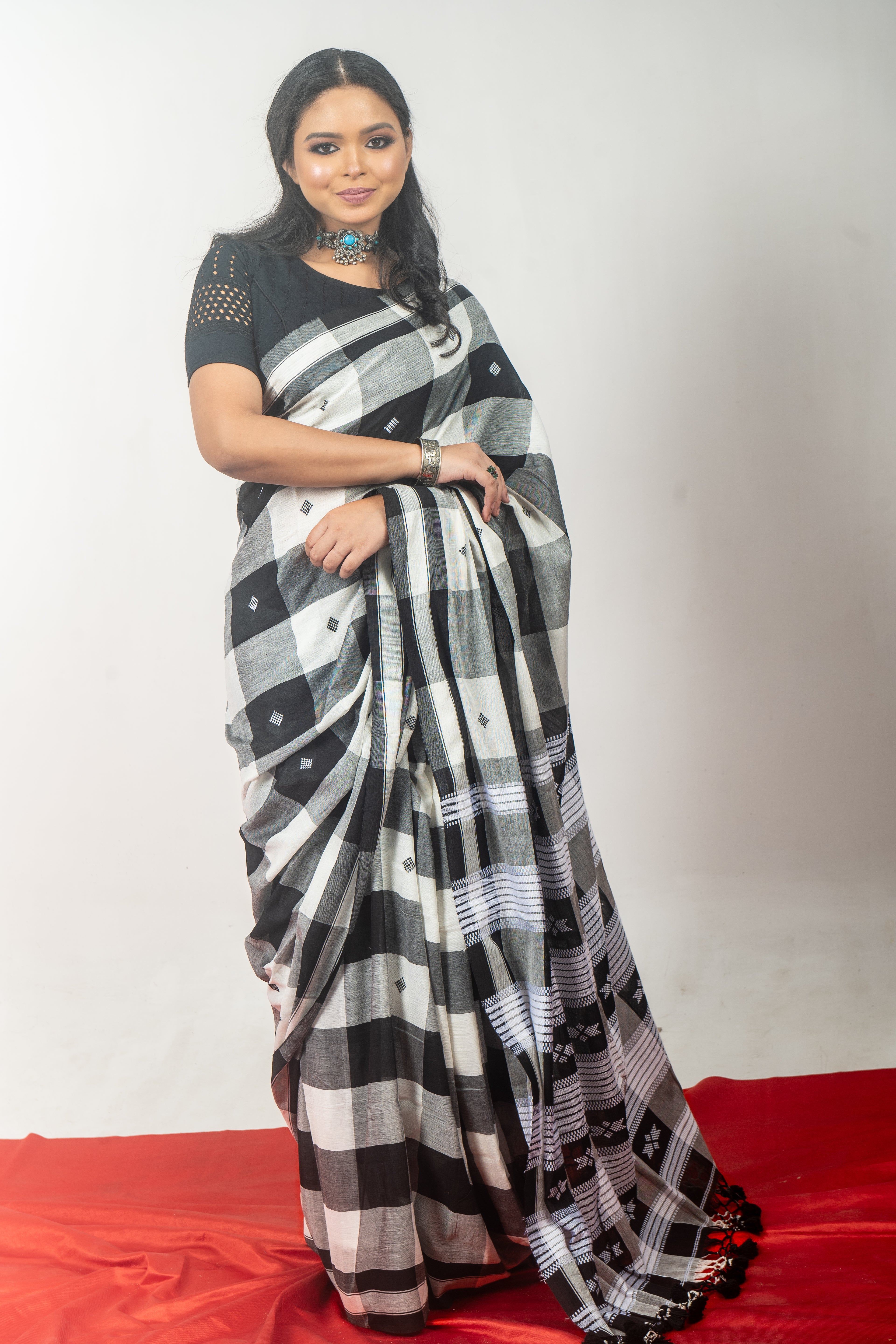 Mercerised Cotton Jhal Saree